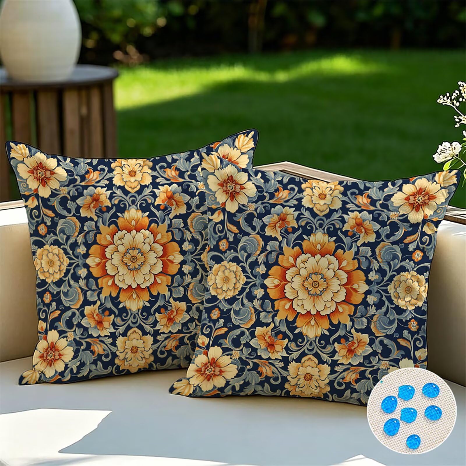 Federe Cuscini Divano 65x65 cm Oro Cuscino Divano Decorativo Set da 2, con Cerniera Retro Lino Cuscini da Esterno Impermeabili Federa Cuscino Quadrato per Divani Camera de Letto Soggiorno Auto dj-541