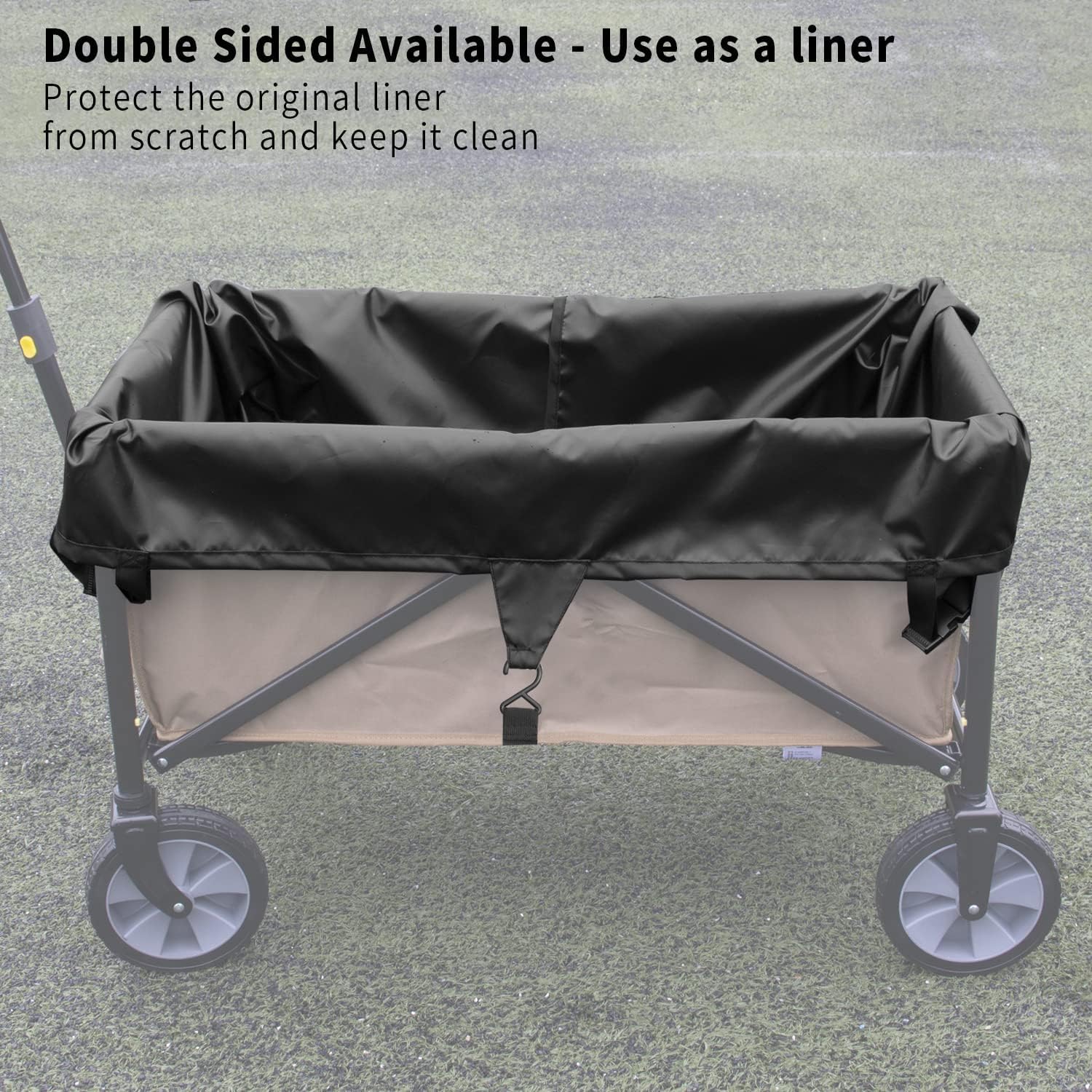 YUJHON Wagon Cover Folding Festival Trolley Cover, Garden Trolley Cover 420D Waterproof Wagons Cart Cover 38 x 22 x 20 Inch - Image 4