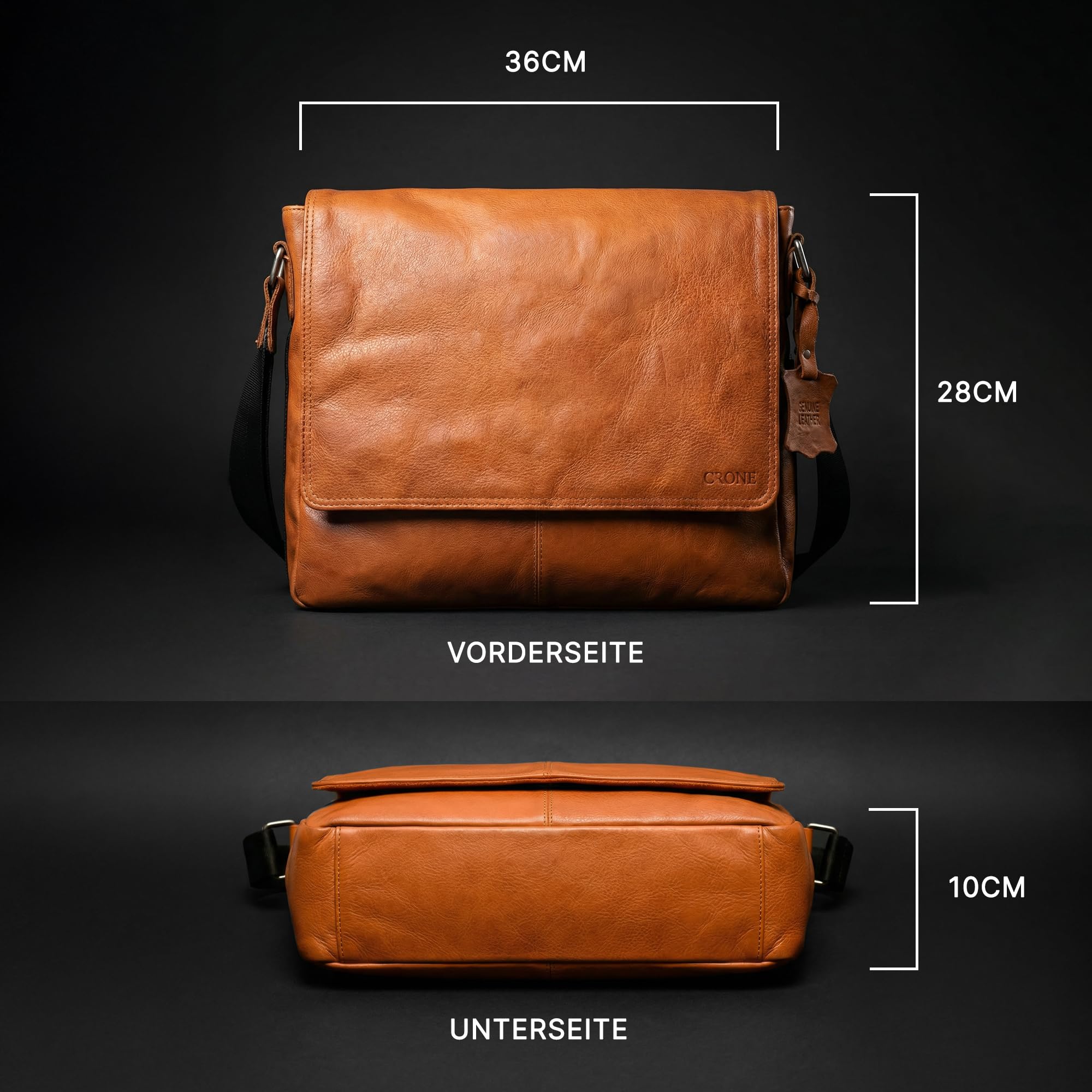 Crone Hamburg Herren Aktentasche Leder Laptoptasche Echtleder | Echtleder, Aktentasche, Laptopfach, Umhängetasche, Business