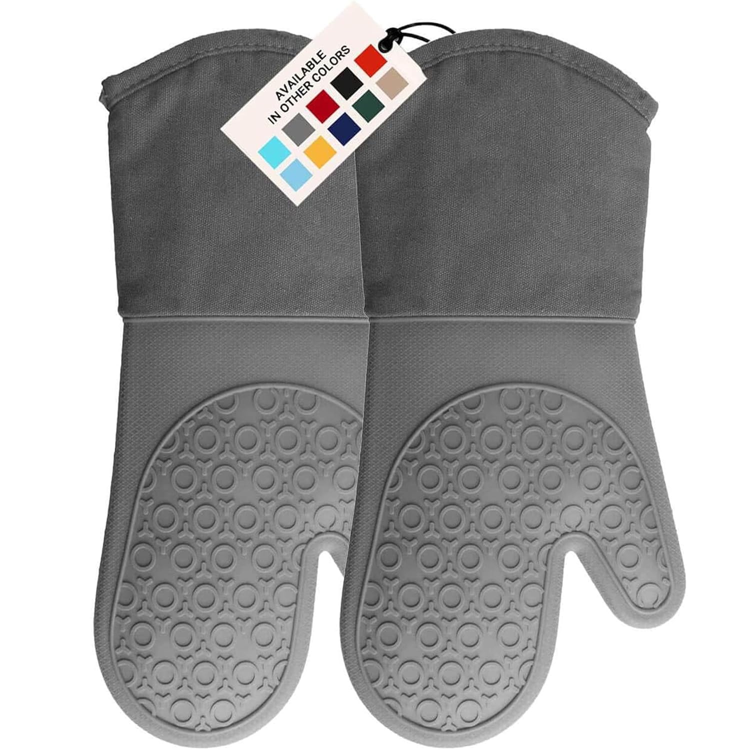 Homwe Silicone Oven Mitts with Quilted Cotton Lining Professional