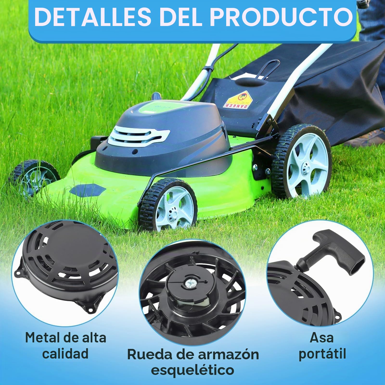 Funmo Arrancador De Retroceso para Briggs & Stratton 497680 498144 Arrancador Desbrozadora Reemplazo Recoil Starter BS1150 para Toro 20010-20945 Oregon 31-068 Rotary 12368 150-320 TB230 JA62