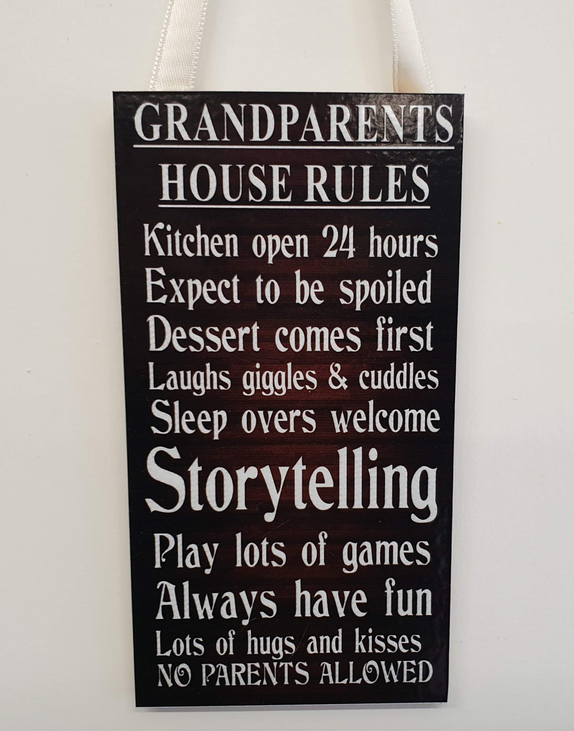 Decalarama Grandparents House Rules Funny - Wall/Door Mdf Plaque - Small