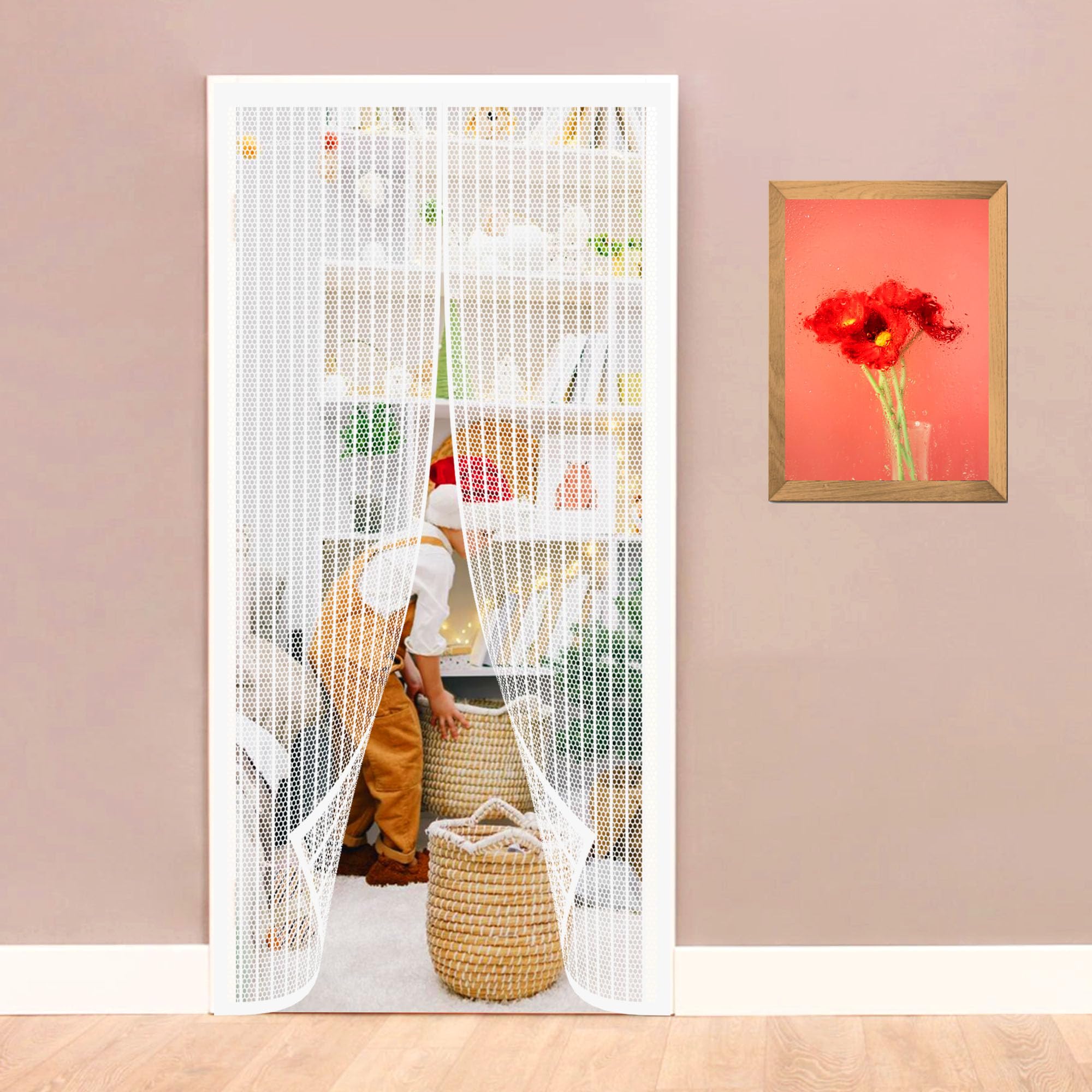 Moustiquaire magnétique blanche 94x230 cm pour porte de balcon et terrasse