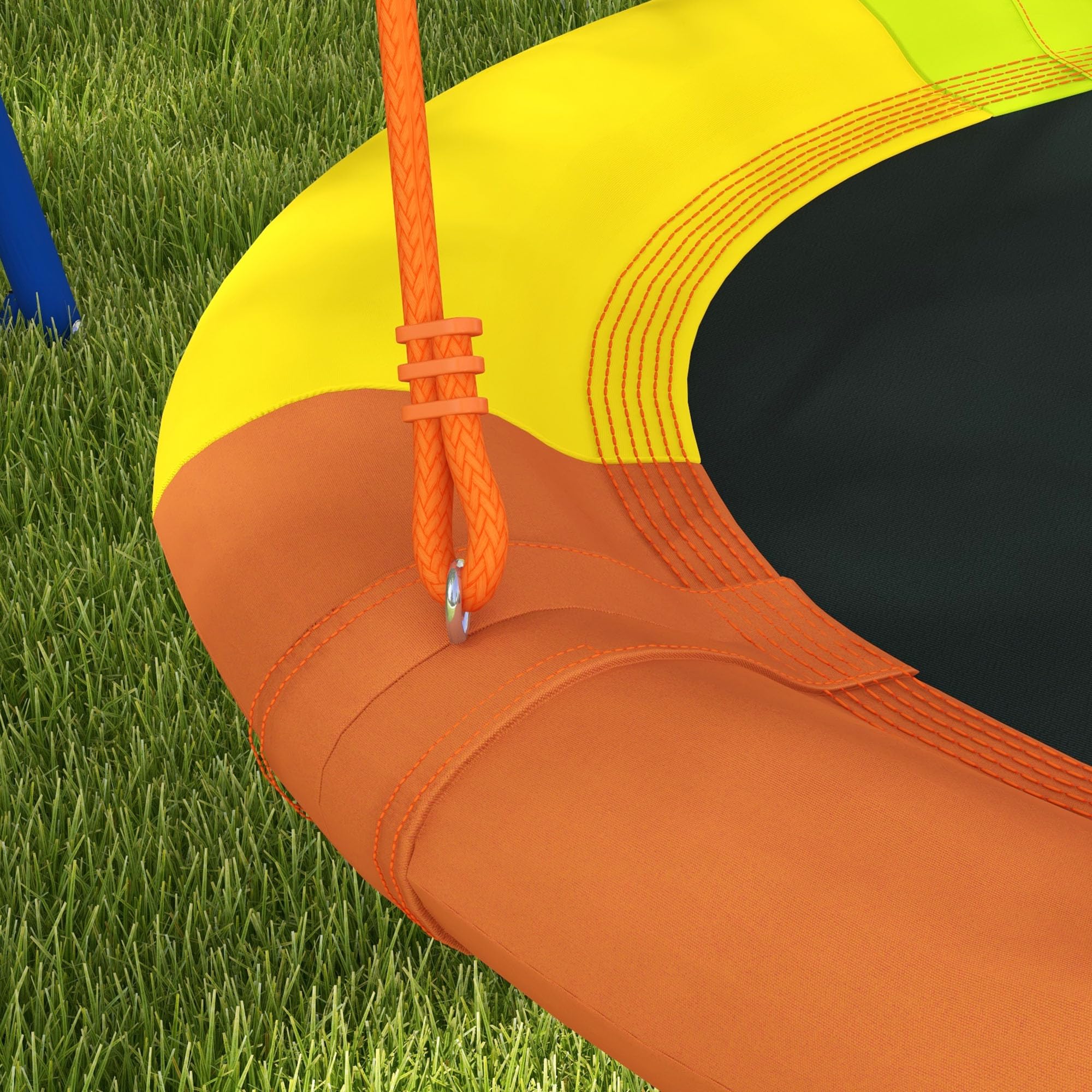 Outsunny Altalena da Giardino per Bambini, Altalena a Nido per 1-2 Bambini con Struttura ad A in Metallo Rinforzato, 196x172x180cm, Multicolore