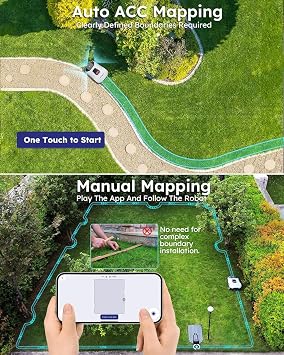 Robot Lawn Mower NO Wire, Full Band RTK+4-Eye Vision Robotic Lawnmower, Automatic Mapping, 20 Multi-Zone Management, Accurate Obstacle Avoidance, Intelligent Path Planning