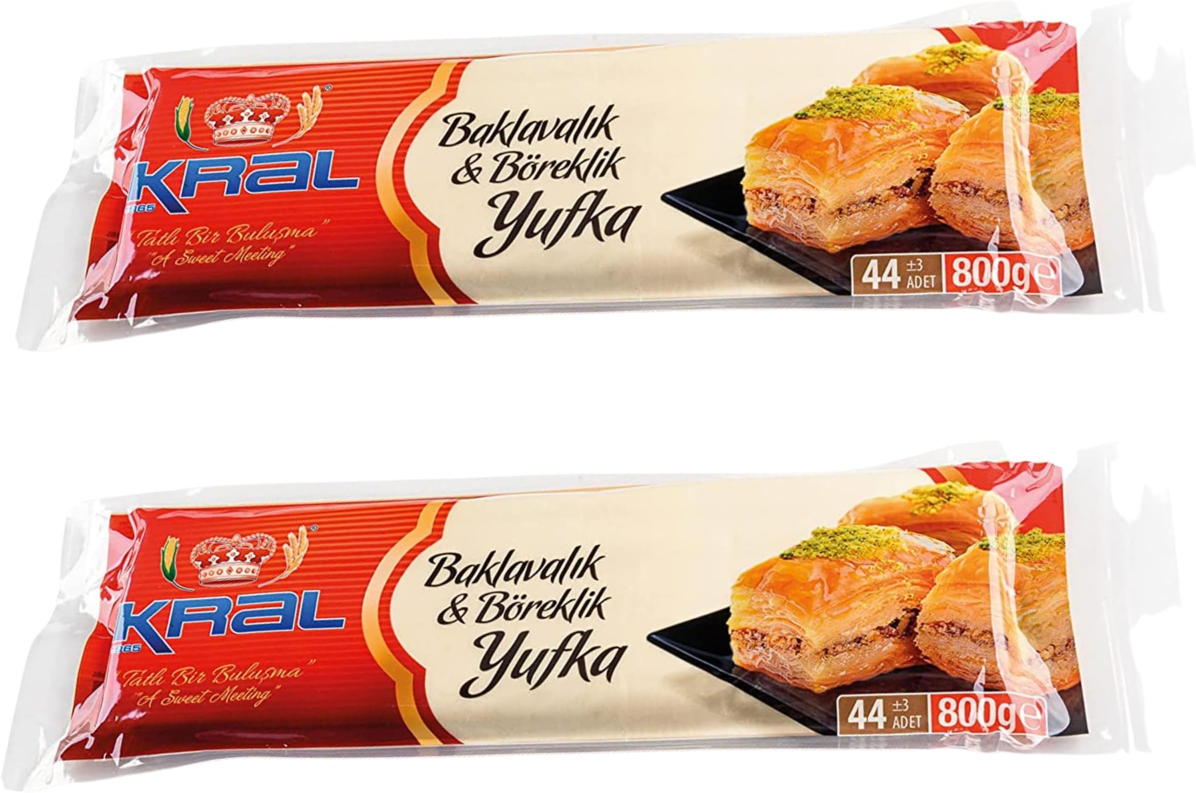 Phyllo Dough for Baklava Borek, Turkish Yufka, Partially Pre Baked Very Thin Filo Pastry Dough Leaves, Fillo Pastry Dough Sheets, 2 Pack