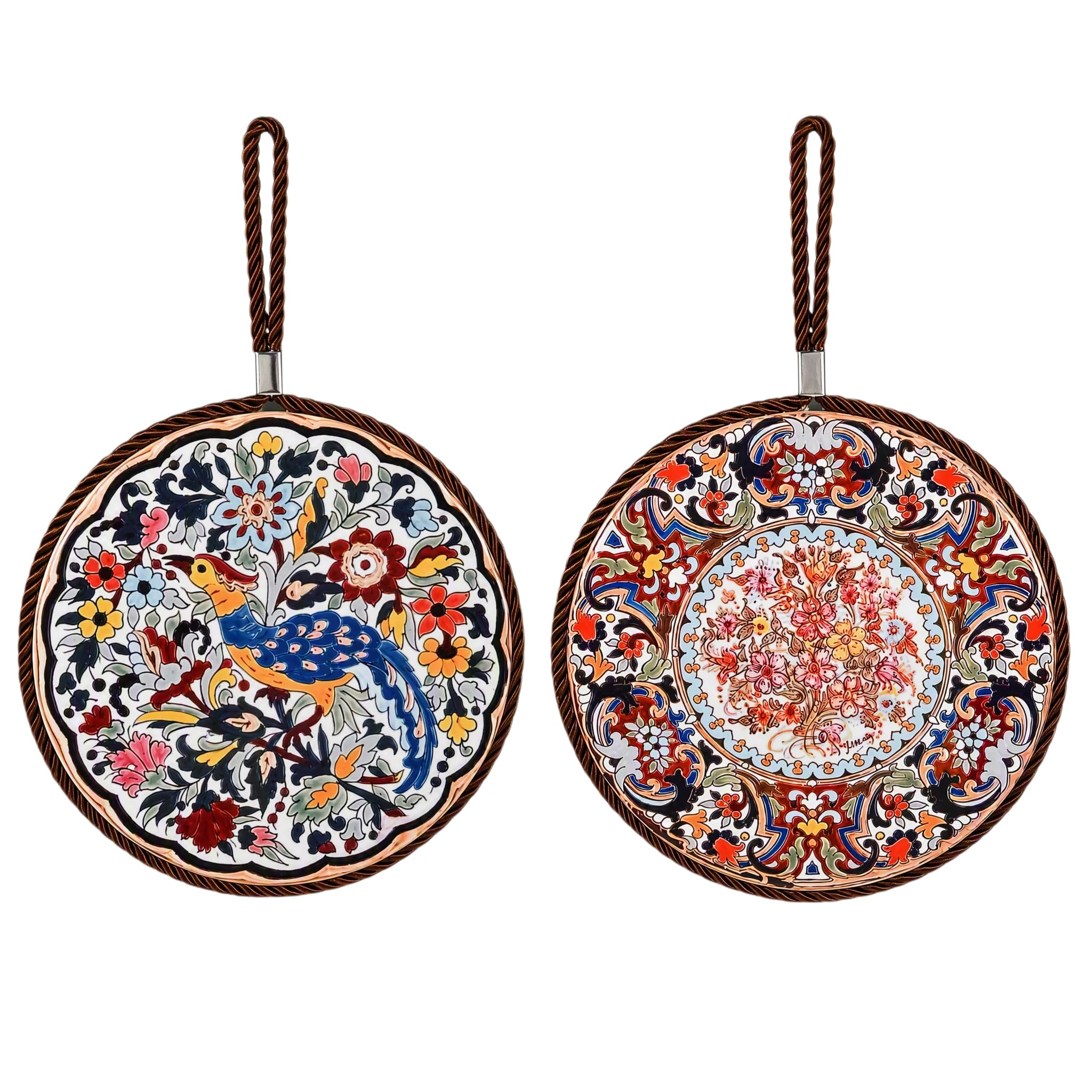2 Pcs Ceramic Trivet for Hot Dishes, with Hanging Loop
