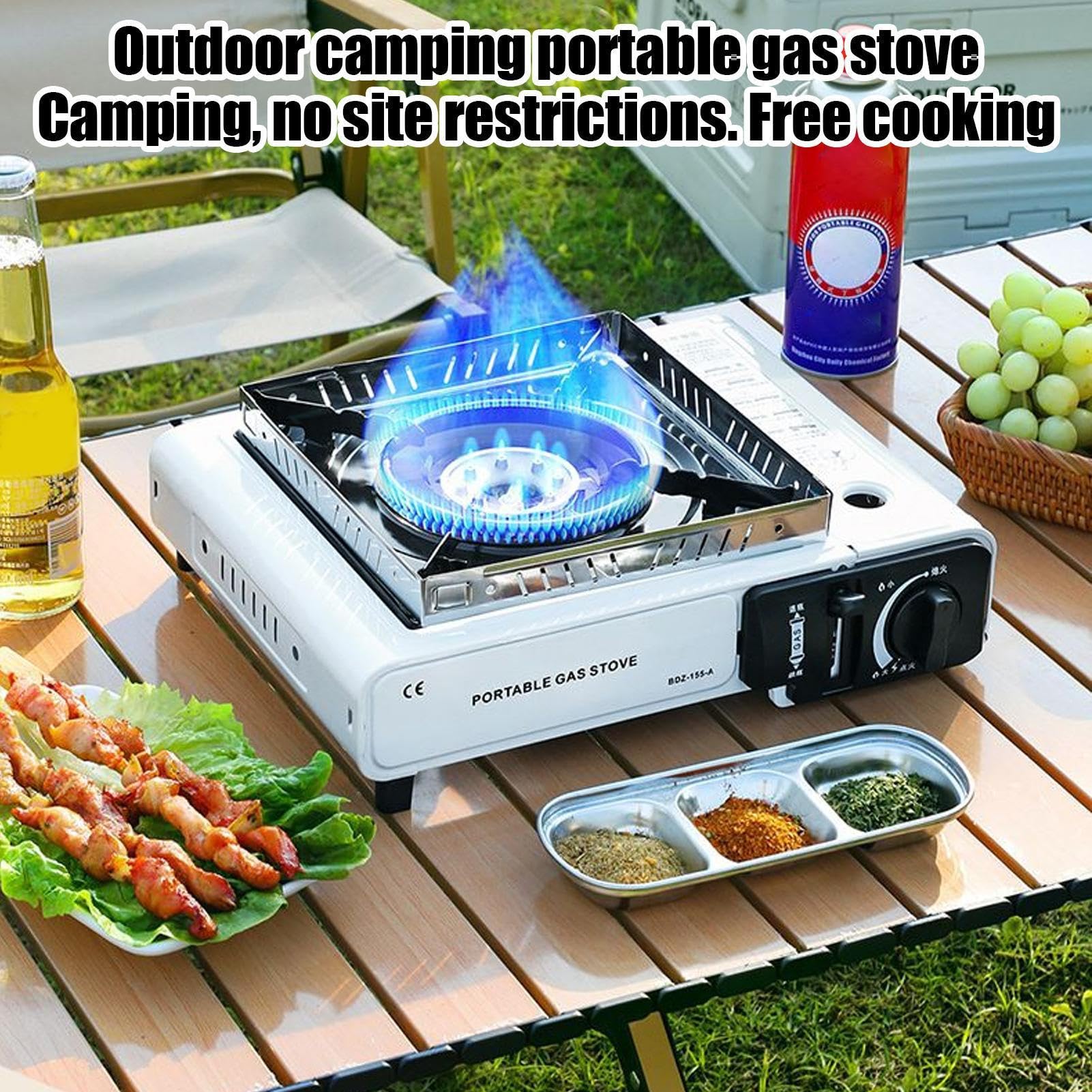 Przeno? kuchenka kempingowa, kuchenka kempingowa, 2900 W, regulowana, przeno?, pla??, trekking, grill i survivalowy | Kuchenka Turystyczna Jednopalnikowa Backpacking Wędrówki Ogród Przetrwanie Plaża Tailgating Gotowanie Biwakowe Sp