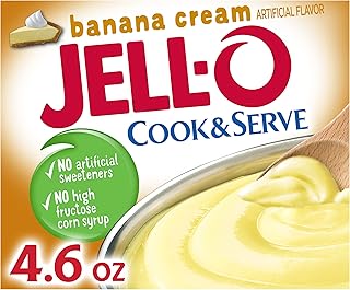 Jell-O Cook & Serve Banana Cream Pudding & Pie Filling Mix (24 ct Pack, ...