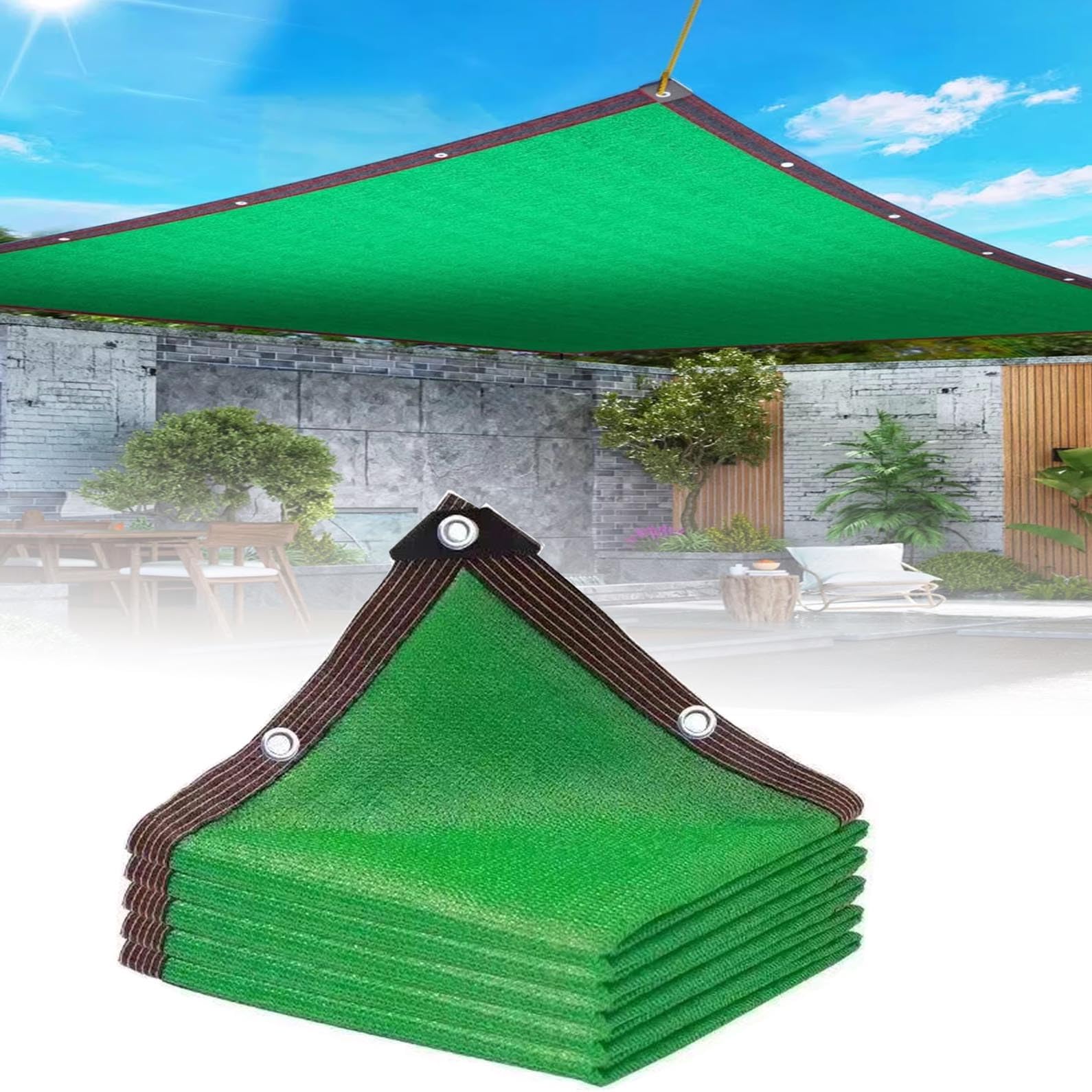 GJZQDKX White Shade Net with Eyelets Rectangular Sun Protection Awning for Balconies Greenhouses 2x 3x 3x4m 4x6m 5x5m Windproof Balcony Cladding with Rope