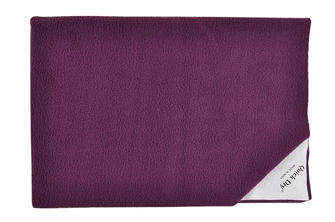 Quick Dry Plain Double Bed (Plum)