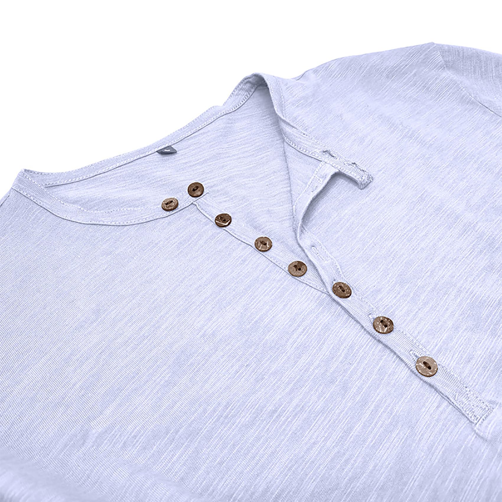 Plilima Maglietta da Uomo Manica Lunghe Casuale Henley Tshirt Uomo Cotone t Shirt Vintage Uomo