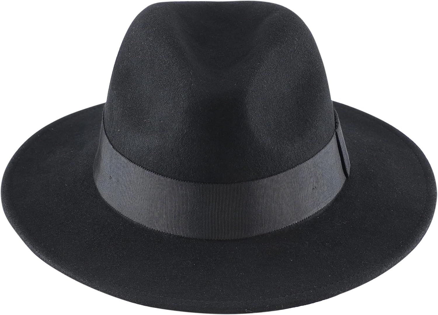 Home Prefer Mens Wool Fedora Hat with Band Classic Wide Brim Fedora Hat for Men Women Panama Dress Hat