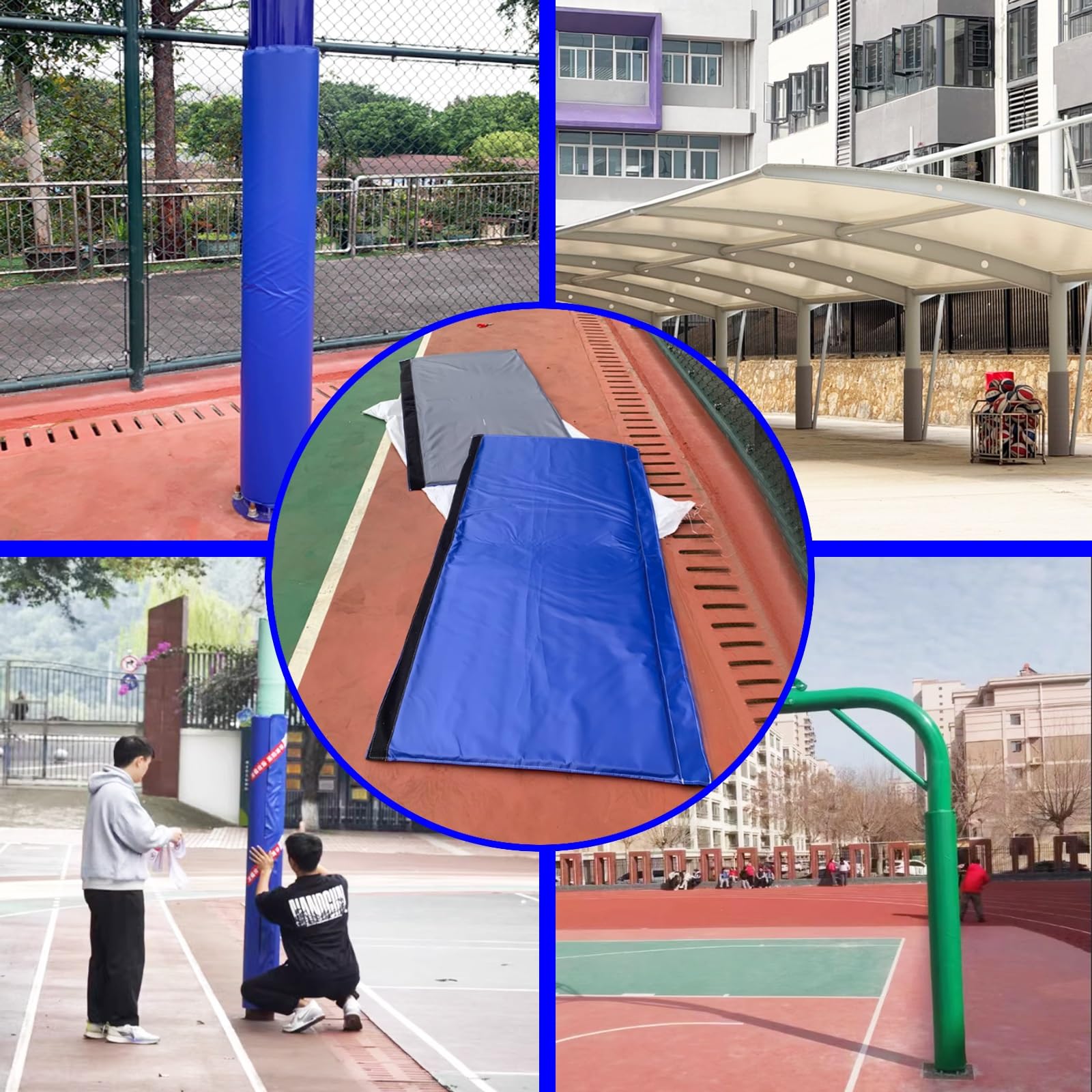 Colchón Para Poste De Baloncesto Almohadillas de seguridad para postes de fútbol/voleibol, revestimiento para postes de diámetro 11, 14, 16 y 22 cm, almohadilla anti - UV para canasta de baloncesto(Re