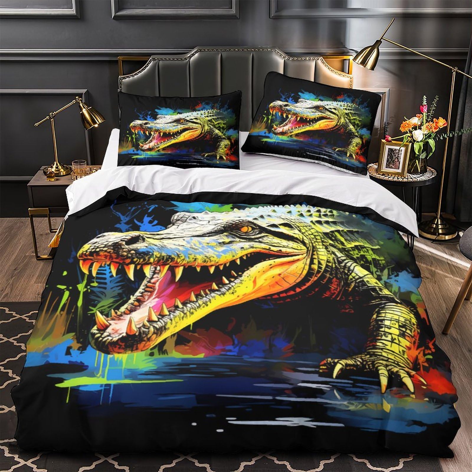 Linge de lit crocodile 140x200 fermeture eclair pour remplacer les draps reches et ternes