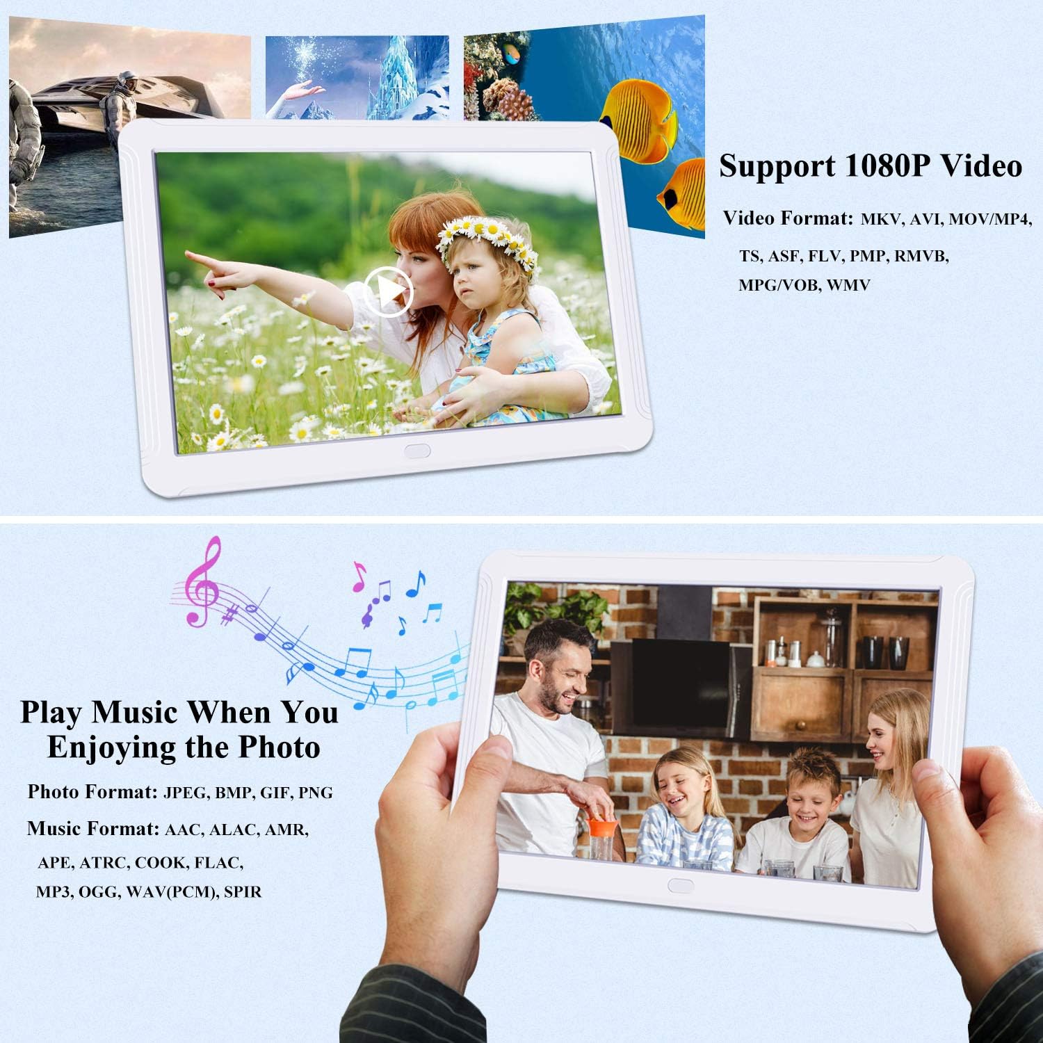 Exсluѕіvе Sресіаl Atatat Digital Picture Frame 8 Inch with 1920x1080 IPS Screen, 32GB SD Card, Digital Photo Frame Support 1080P Video, Music, Photo Slideshow, Adjustable Brightness, Auto-Rotate,Breakpoint Play,Remote