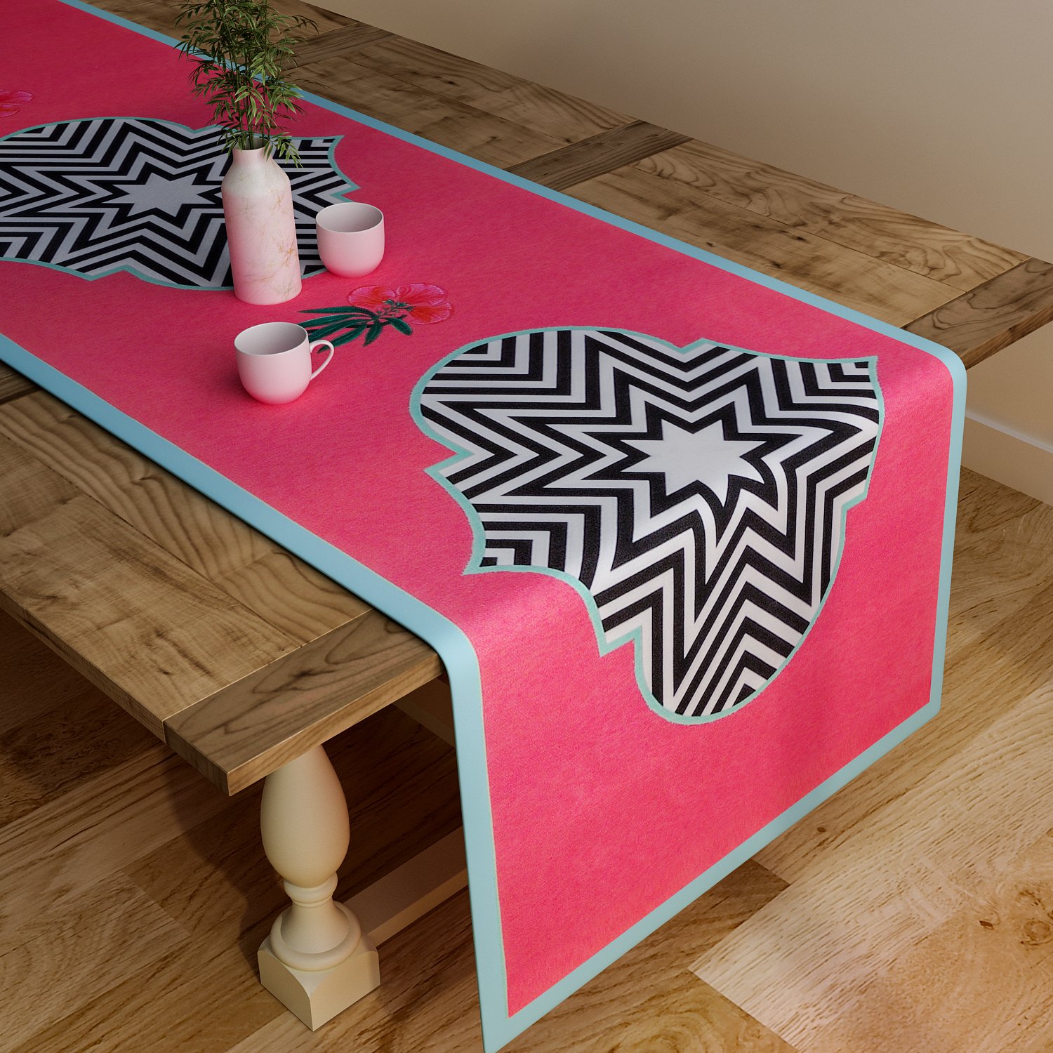 SEJ Table Runner - Pink Dining Table Protector -15