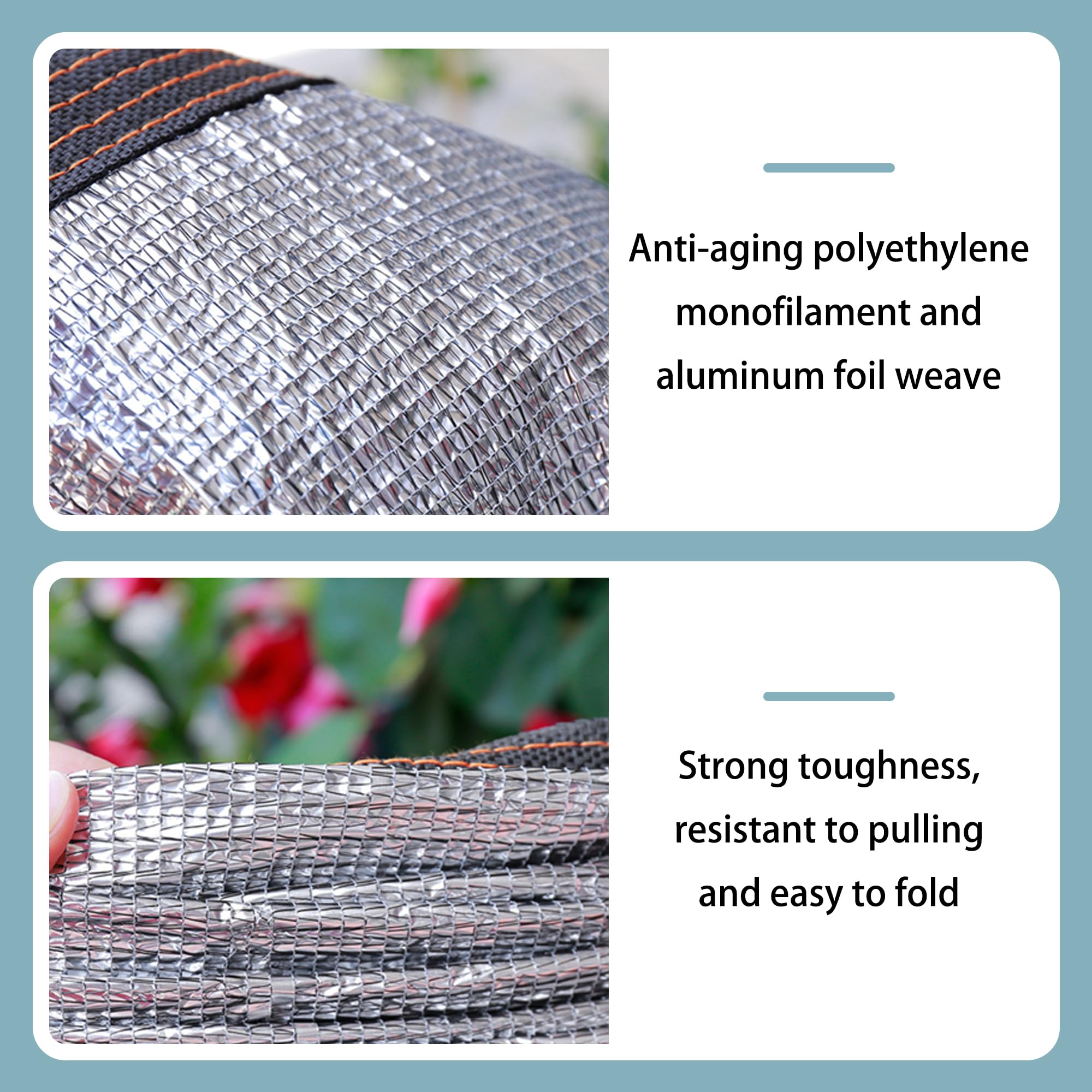 Siatka Cieniująca Z Folii Aluminiowej 160 x 330 cm Przeciwsłoneczna Ogrodowa Markiza Przeciwsłoneczna Z Przelotkami Do Pergoli Patio, Szklarni, Markizy Okiennej Samochodu, Srebro