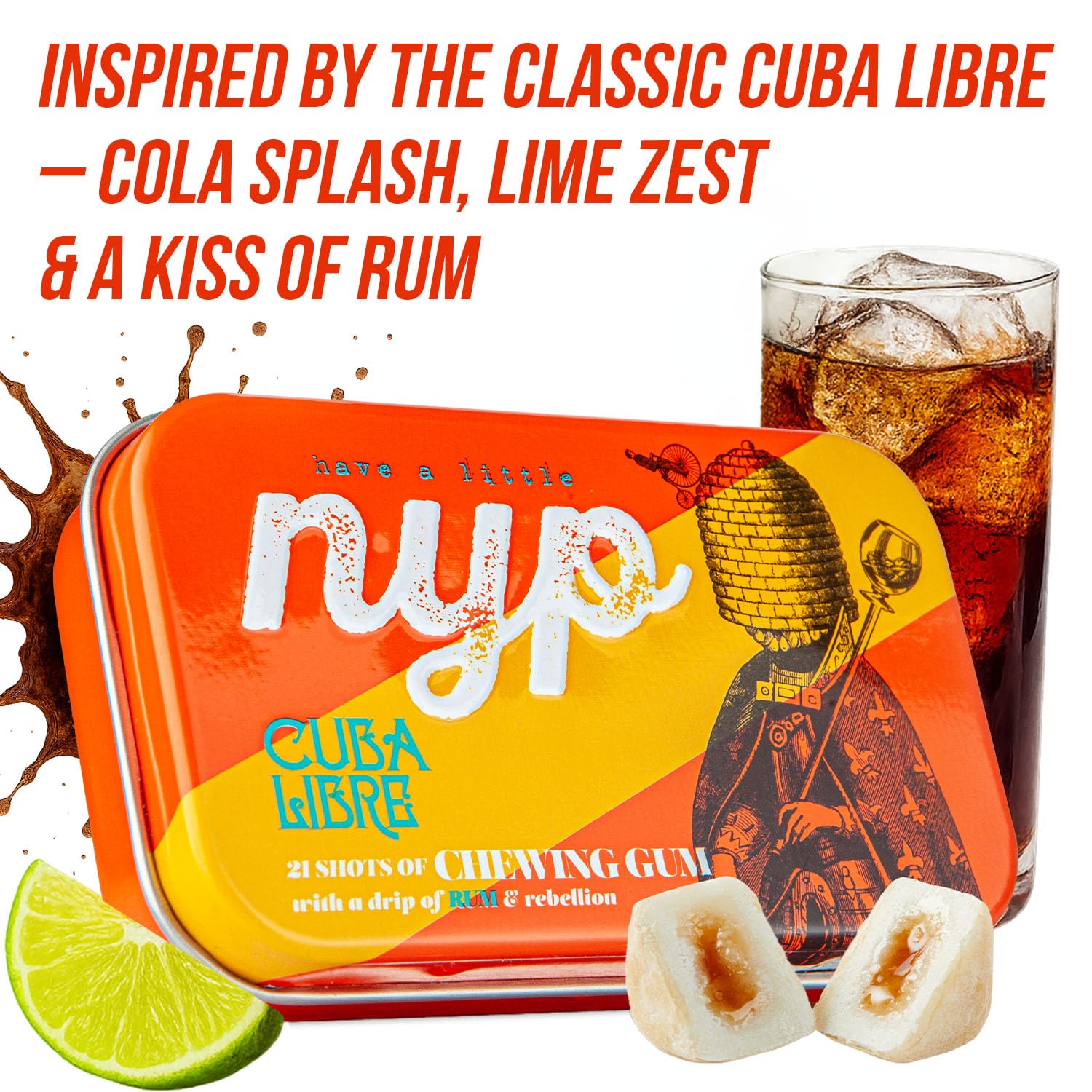 Amazon.com : NYP Sugar Free Chewing Gum Cuba Libre Lime, Aspartame Free Rum  Cola Cocktail Flavour Filled Gum Tin, Vegan, 63 Pieces (3 Tins) : Grocery &  Gourmet Food
