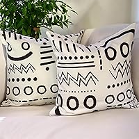 Vista 6 de AYAY Fundas de almohada decorativas modernas de 18 x 18 pulgadas, almohadas bohemias para sofá cama, juego de 2 fundas modernas, almohadas de tela