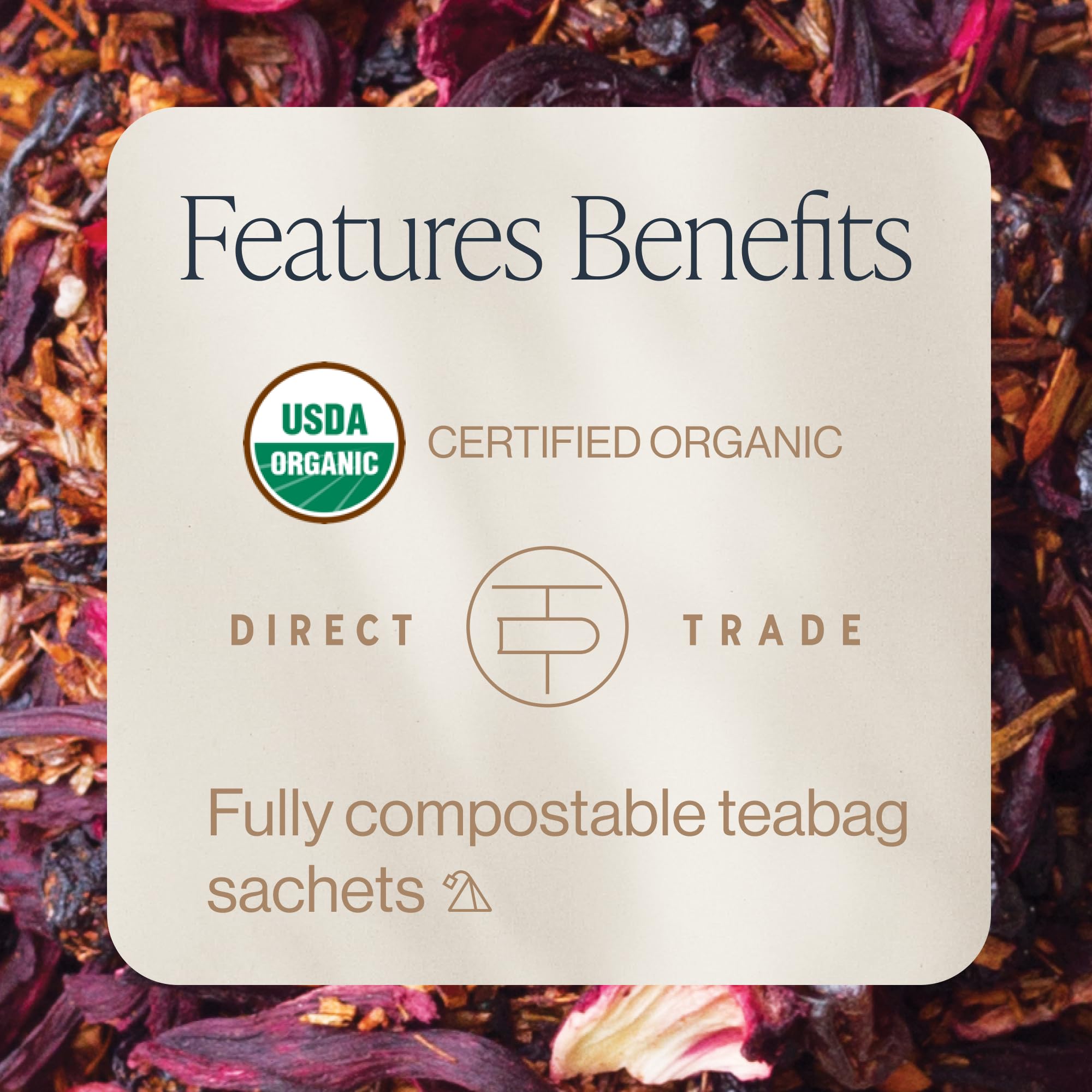 Rishi Tea Blueberry Hibiscus Herbal Tea - Organic Caffeine Free Sachet Bags Sweet Tangy with Antioxidants Enjoy Hot — view 2