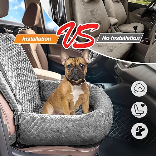 Miniatura 5 de Sephyroth Asiento de automóvil para perros pequeñosmedianos, cama de automóvil para perros, asiento de seguridad de viaje lavable para mascotas,