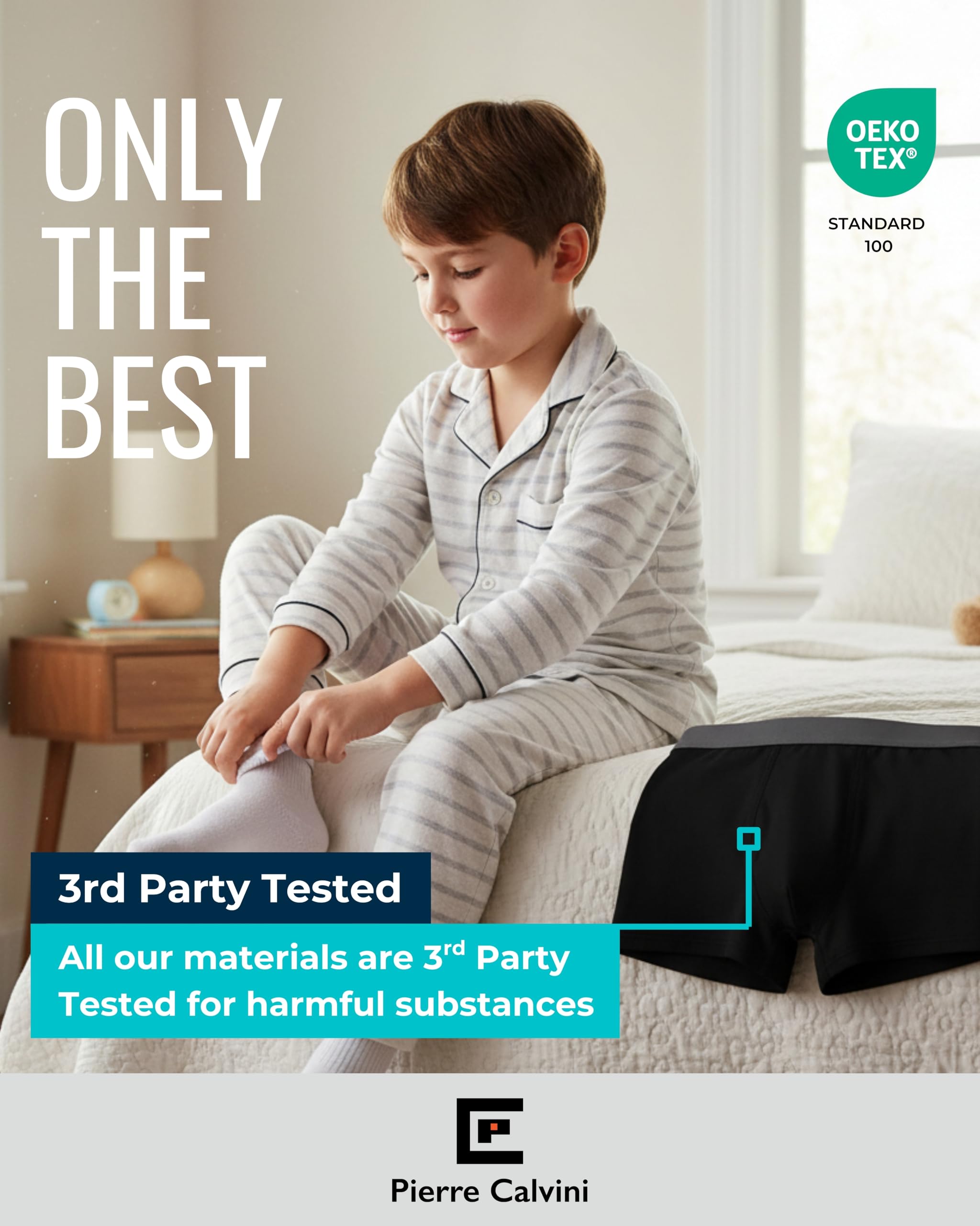 Pierre Calvini Boys Boxers (6/12 Pack) – Soft & Breathable Cotton Boys Boxer Shorts – Durable, Breathable & Anti-Chafing Cotton Boxer Shorts – Comfortable, Multipack Kids Boxers (Ages 5-13) - 5