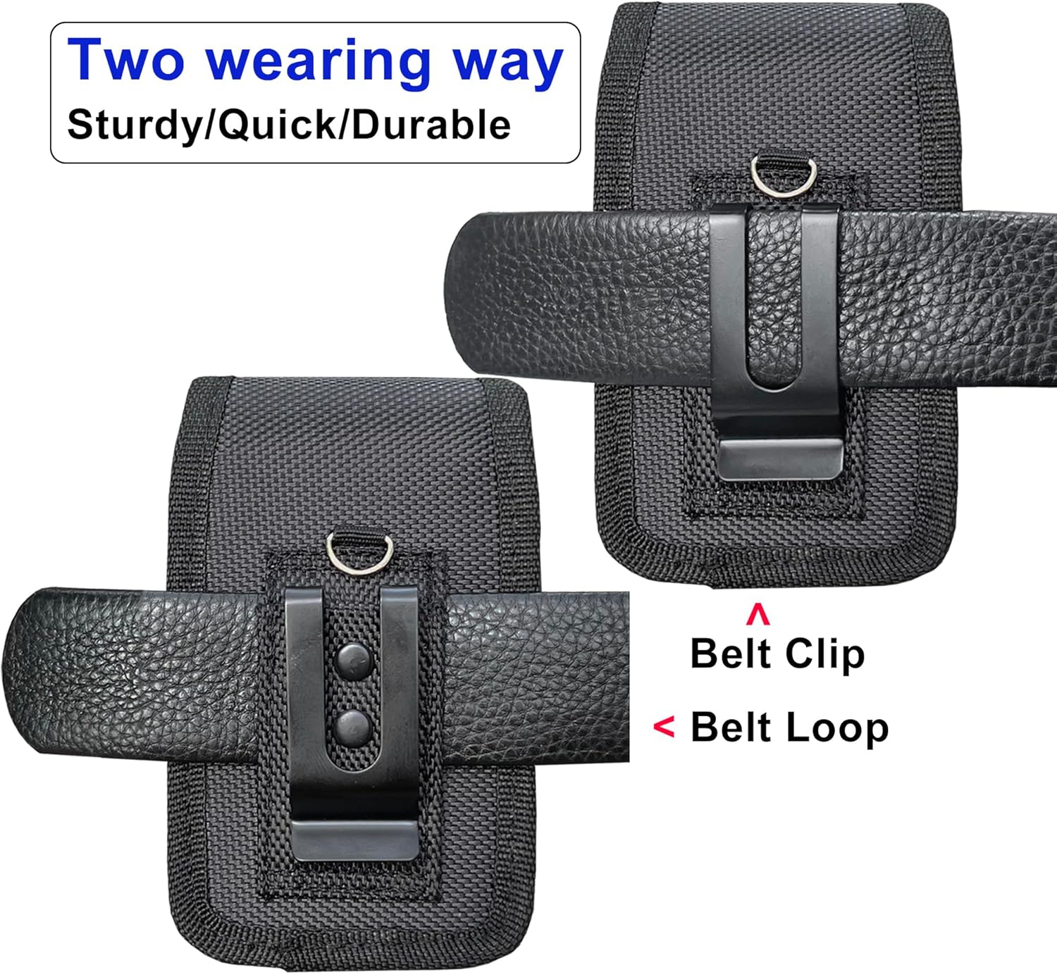 Flip Phone Case with Belt Clip and Loop, Durable Oxford Cloth Pouch Holster for TCL Flip 4 5G/3/Go Pro Classic, Alcatel Go, Nokia 2660/2780, Cingular, Wine 2 LTE, Jitterbug,
