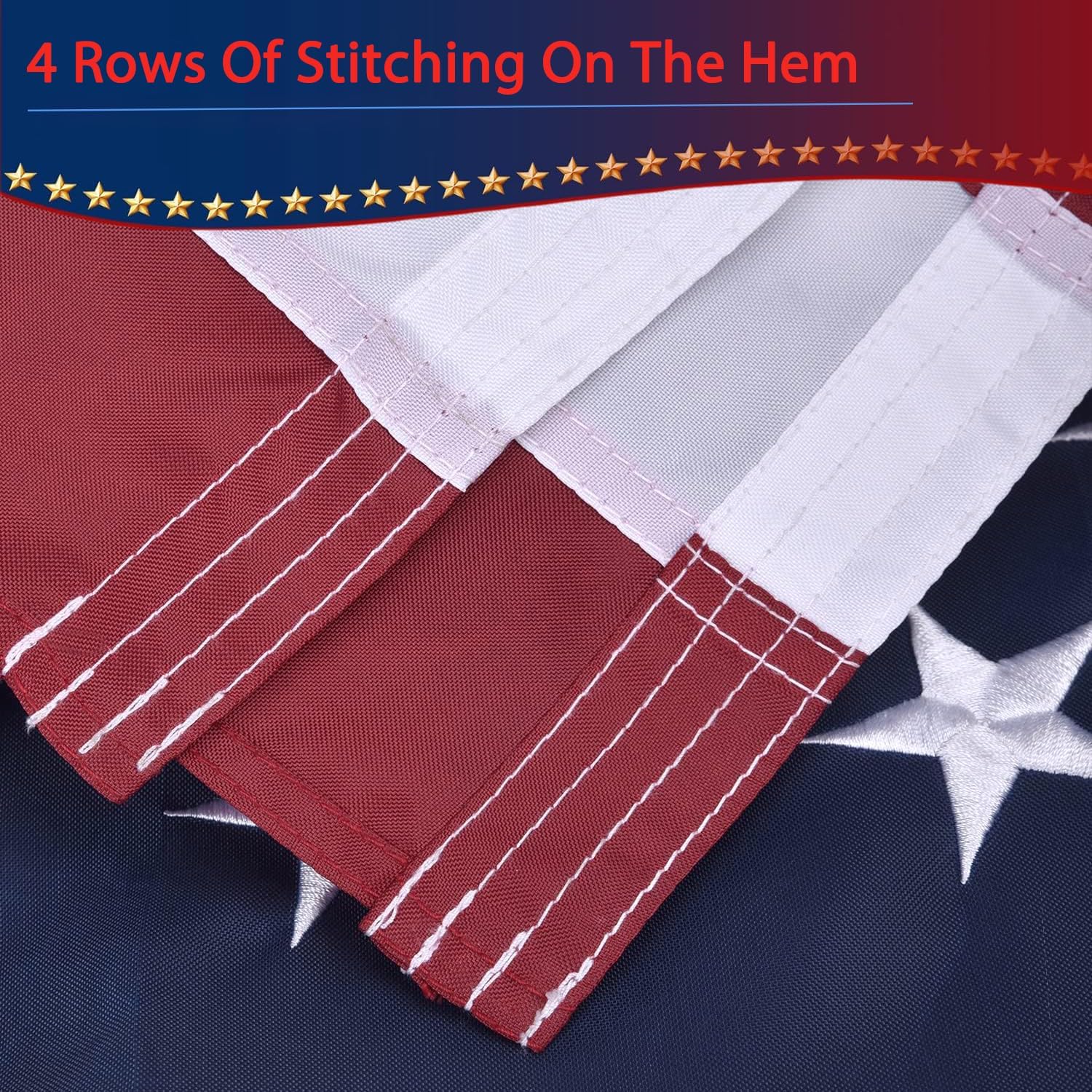 American Flag 5x8 FT For Outside Most Durable, Heavy Duty, Luxury Embroidered Star with Brightly Colored Brass Grommets Premium US Flag