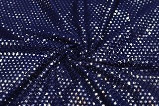TRILOKI Mirror Work Fabric Blue Embroidery Rayon 44 Sewing DIY Crafting ...