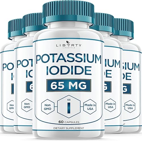 Liberty - Yoduro de potasio 300 cápsulas apoyo tiroideo y apoyo de emergencia YODO Naciente yodo pastillas KI fabricadas en los Estados Unidos