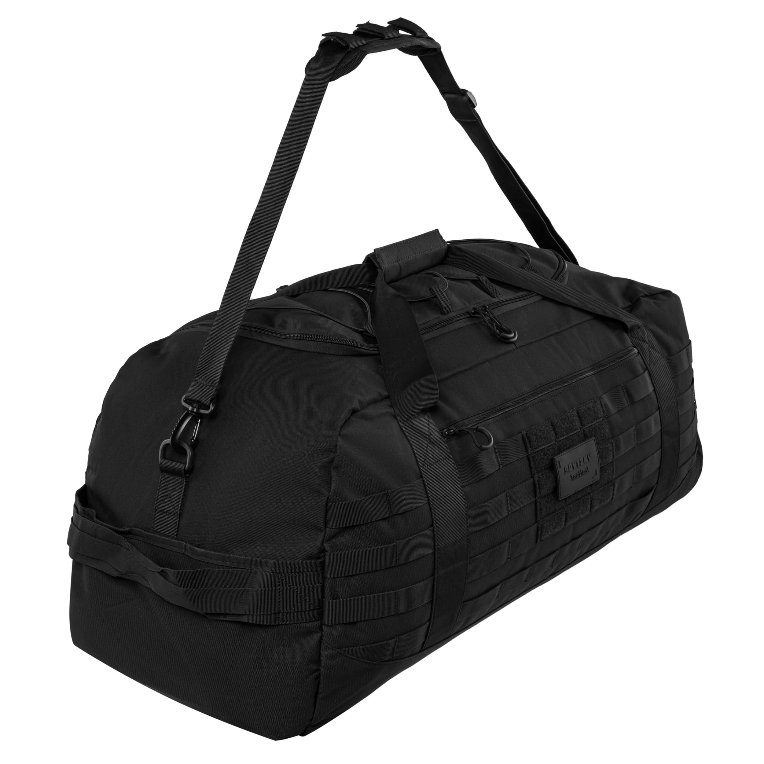 Tactical Garrison 100L Torba Duffle Czarna | Wojskowa Torba Taktyczna, Sportowa, Podróżna, MOLLE/PALS, Wytrzymała Torba na Sprzęt do Sportu, Campingu