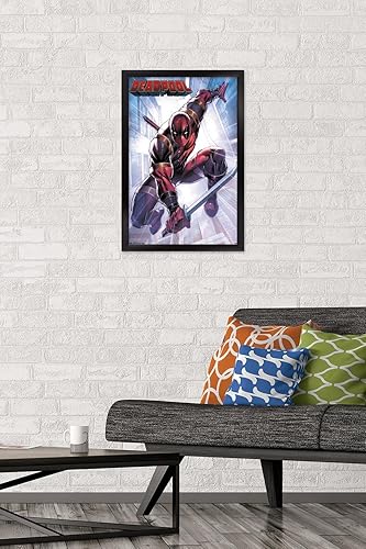 Miniatura 91 de Trends International Marvel Comics Deadpool - Póster de pared de ataque, 22.375 x 34 pulgadas, versión enmarcada en negro Versión enmarcada Barnwood