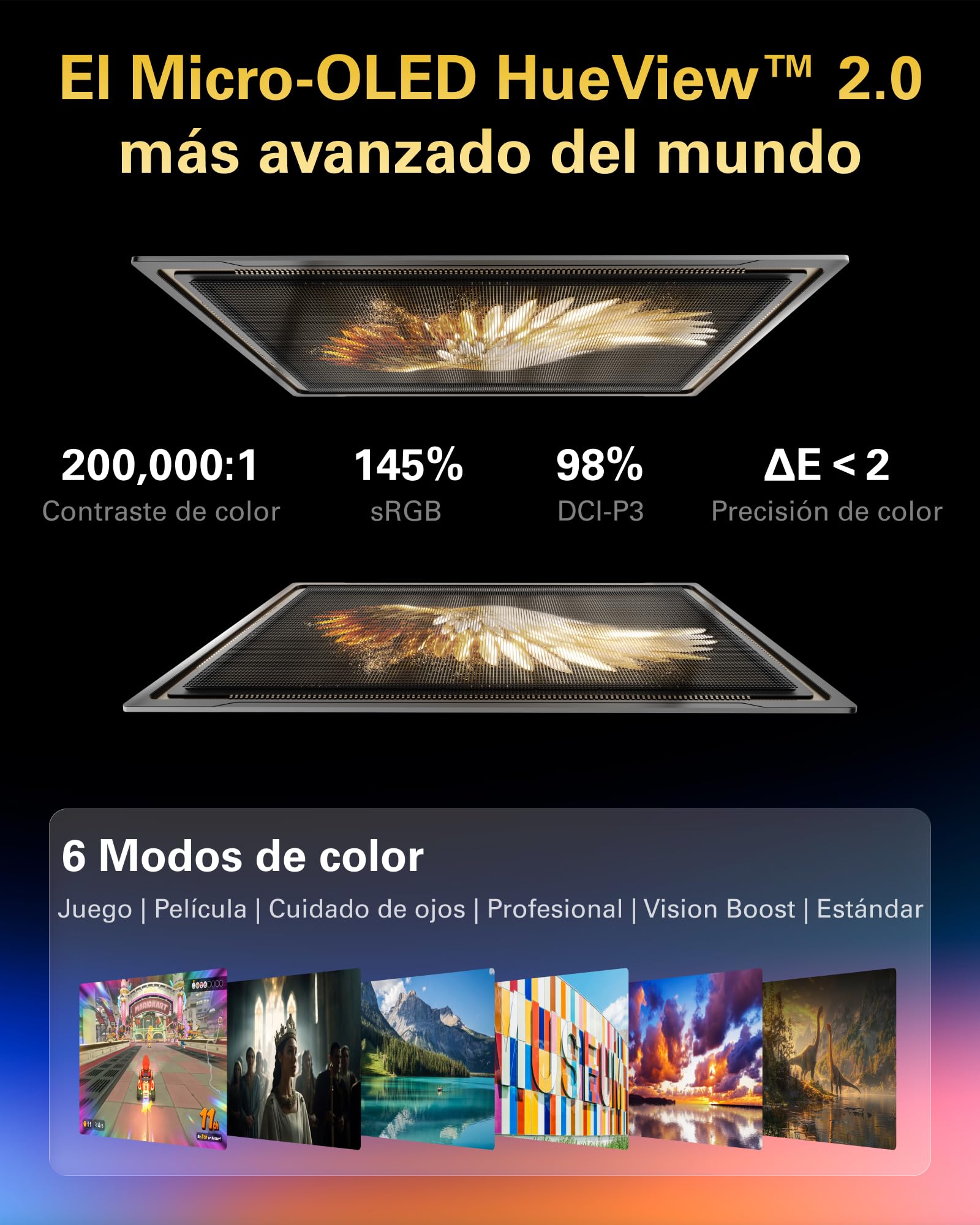 RayNeo Air 3s Pro Gafas AR/XR- Pantalla de Video 201'' 1200 Nits 120Hz HueView 2.0, Gafas de Juego Inteligentes para iPhone 17,16,15/Android/Mac 2/PS5/SteamDeck