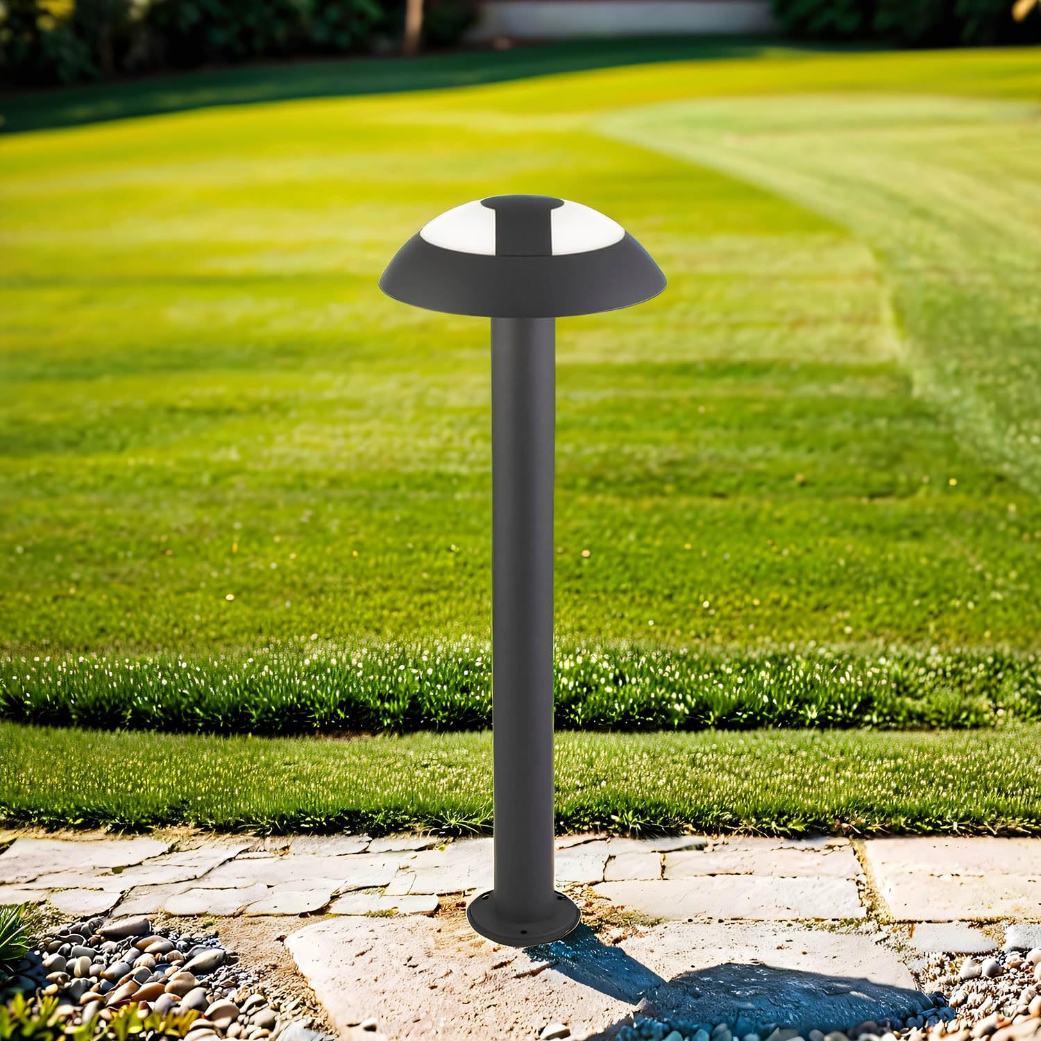 Licht-Erlebnisse LED Stehlampe außen Garten IP44 Anthrazit 73 cm 4000 K 505 lm Aluminium Modern Außenleuchte Wegeleuchte