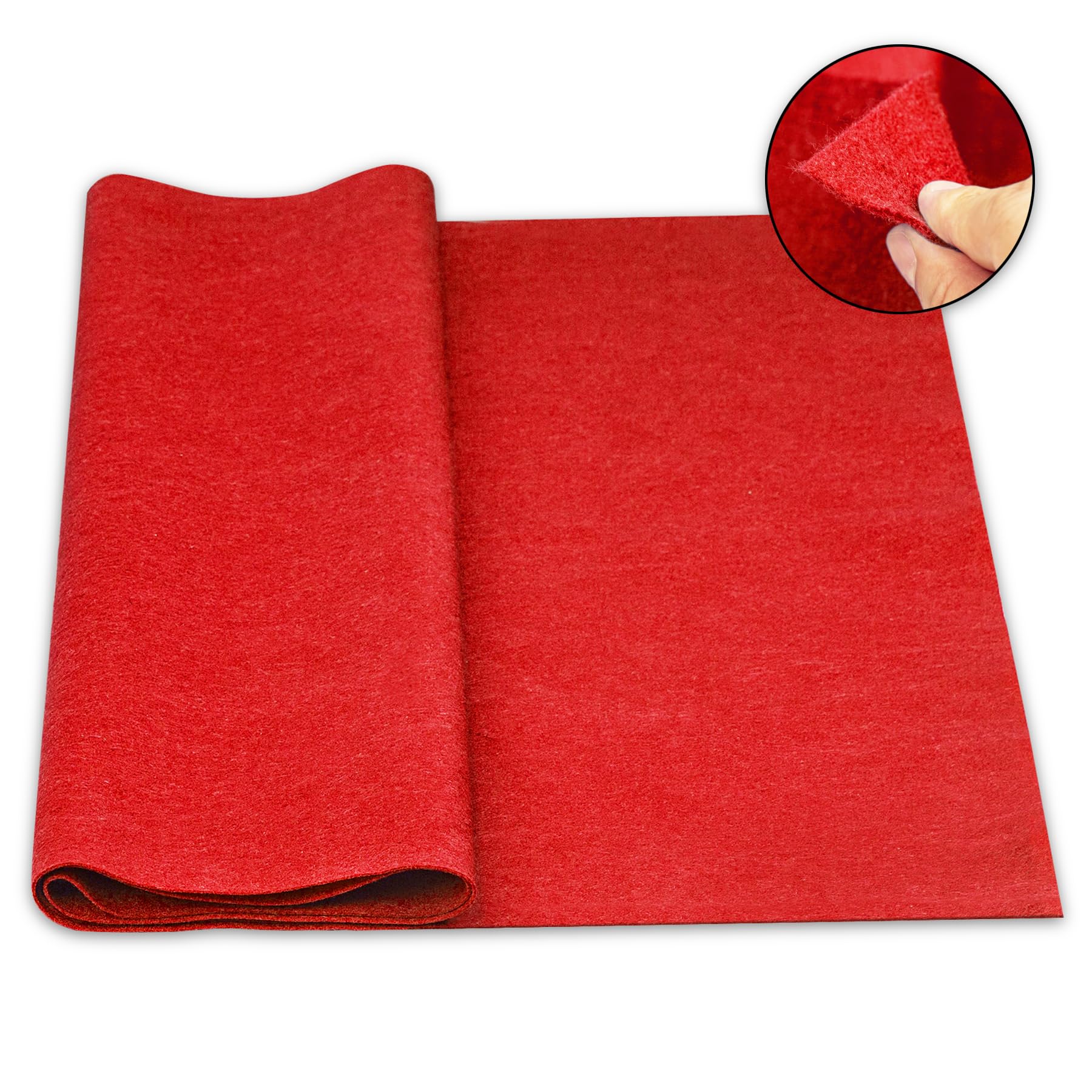 Felt Fabric 1.8 mm Thick 36" x 72" - Soft Durable Felt by The Yard Felt Sheets for Arts and Crafts, DIY Sewing, Crafting Projects (Red)