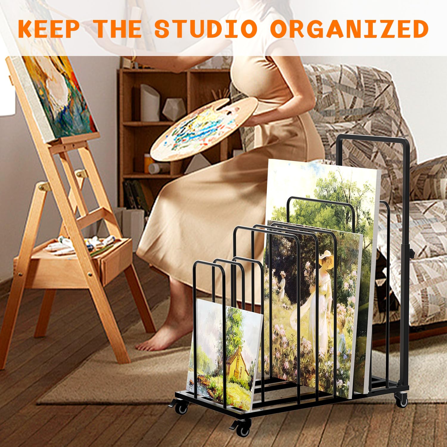Modular Canvas Rack Snapklik.com : Ikare Art Canvas Storage Rack, Black Art Canvas Storage ...