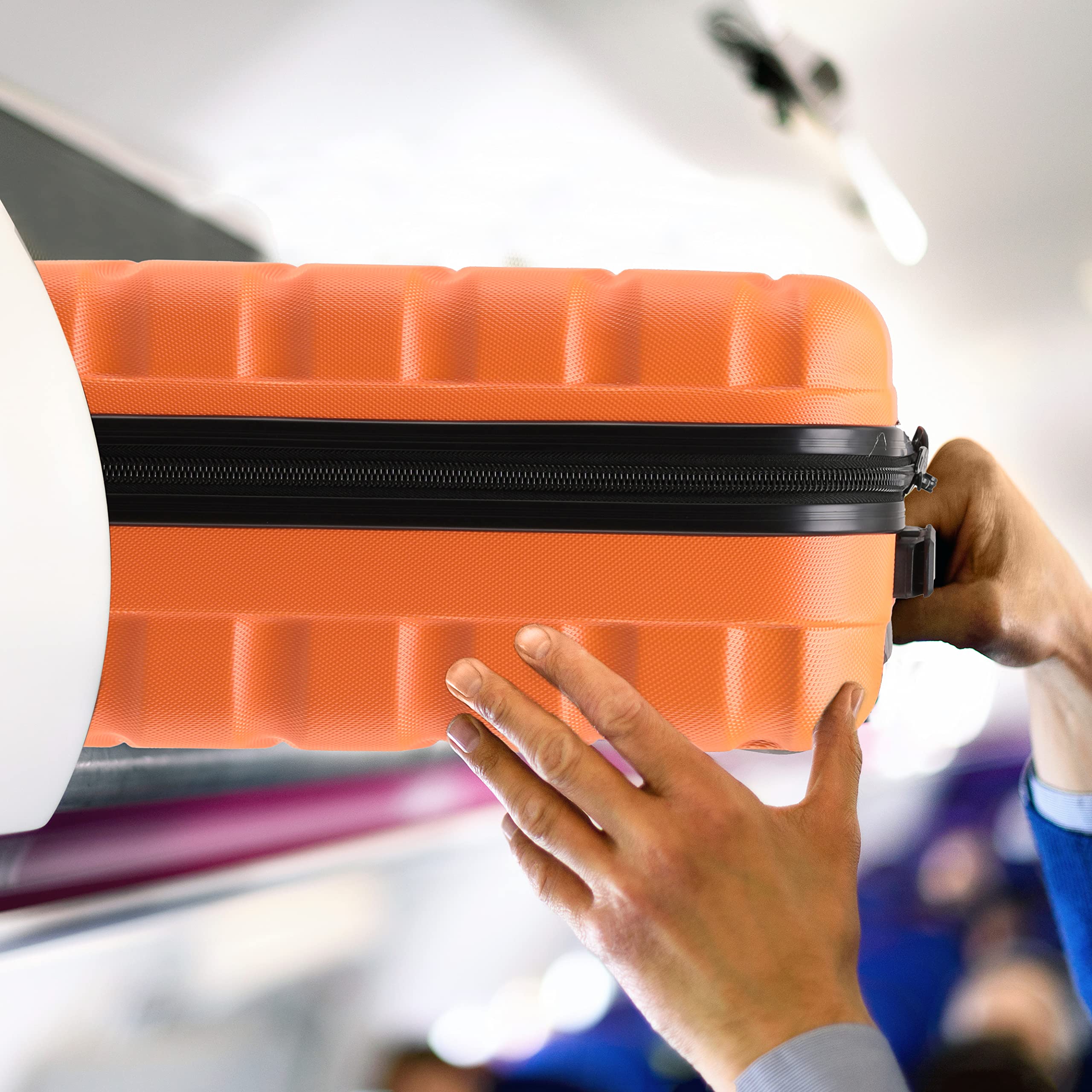 Flight Knight Lightweight 4 Wheel ABS Hard Case Medium Suitcase Approved for Over 100 Airlines Including easyJet, British Airways, Ryanair, Jet2, Emirates & Many More - Check-in Large Size 25"