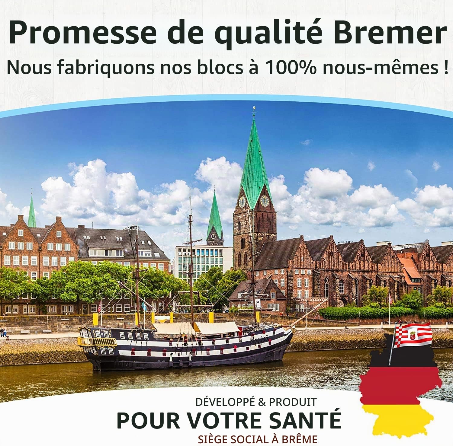 L'original de AMITYUNION - Lot de 2 blocs de yoga - 100% naturel - Hatha Klotz aussi pour les débutants Méditation & Pilates, accessoires de fitness, aides pour le yoga, blocs de yoga 65 mm 2-pack