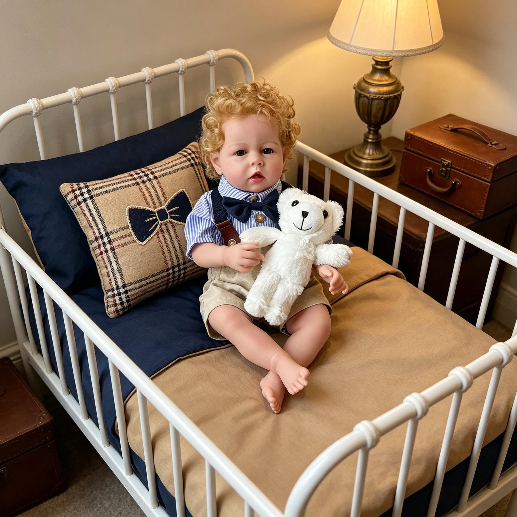 Realistische Reborn Babypuppen Blonder Junge 70 cm große Reborn-Kleinkindpuppen Liam, Weicher Stoffkörper Lebensechte Kleinkind-Babypuppe, Die Wie EIN echtes Kleinkind Puppe