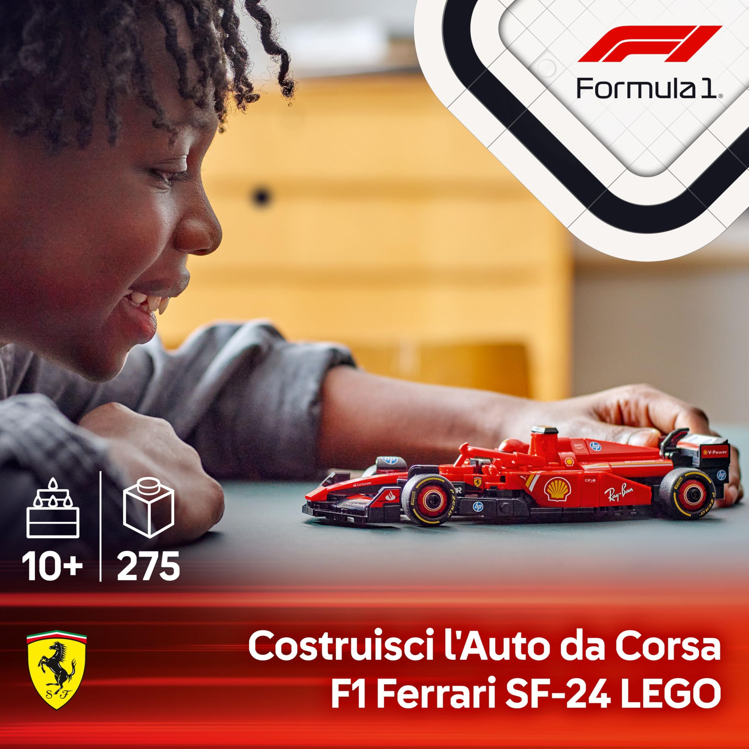 LEGO Speed Champions Ferrari F1 SF-24 77242 Auto da Corsa Giocattolo da Collezione con Minifigure Pilota