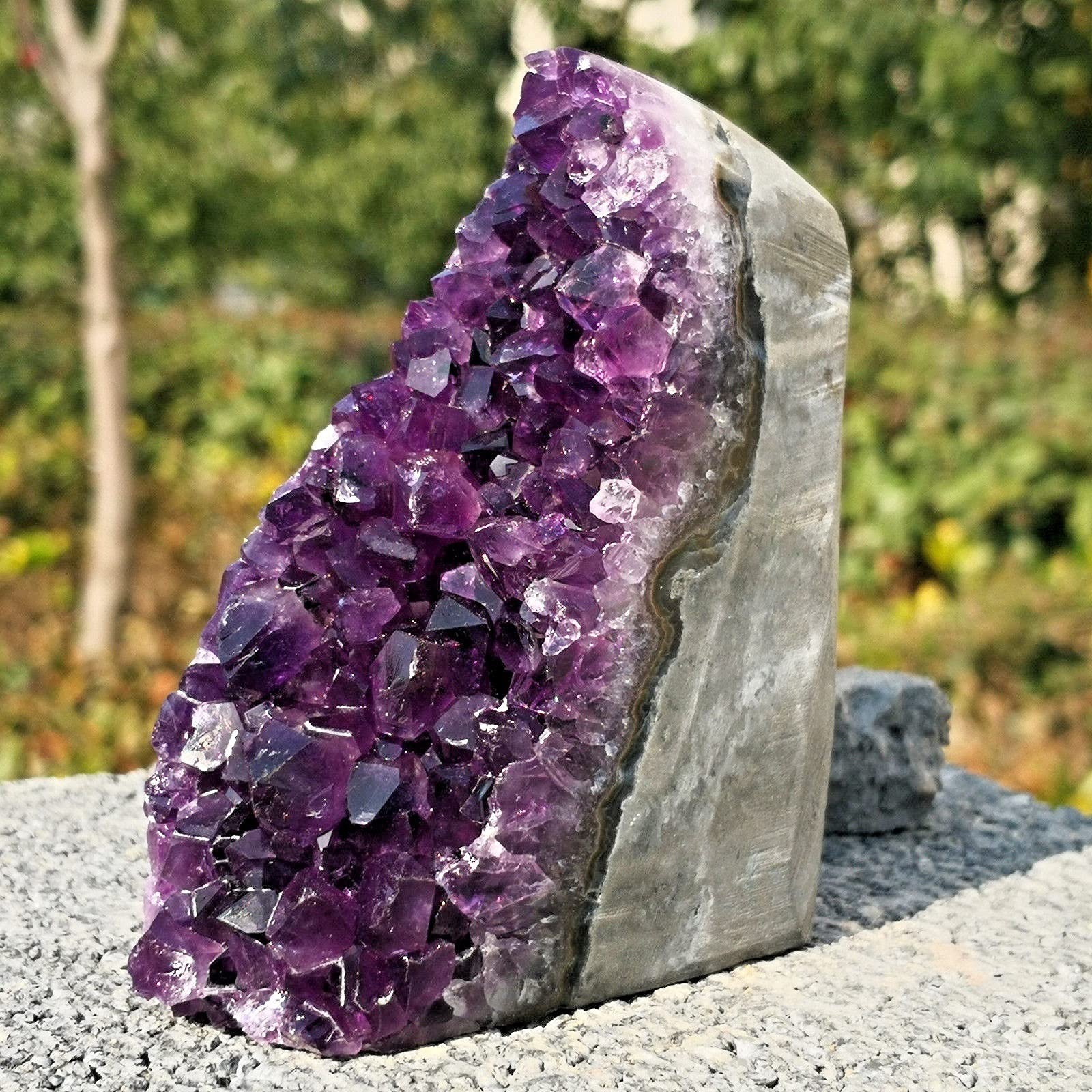 For Alrededor de 100g/200g/300g/400g/500g geoda de Amatista Natural Cuarzo racimo Cristal espécimen Piedras Preciosas y Cristal decoración de la habitación (Size : 400g)