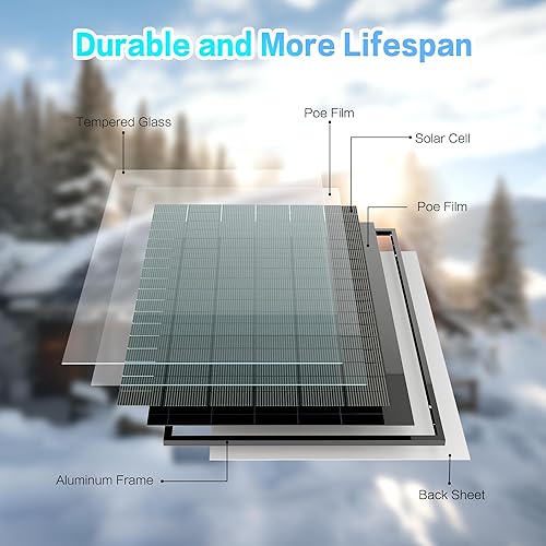 Miniatura 3 de JJN Bifacial - Panel solar de 400 vatios, tipo N 16BB 400 W, 25% módulo solar monocristalino de alta eficiencia para sistemas fotovoltaicos de 12