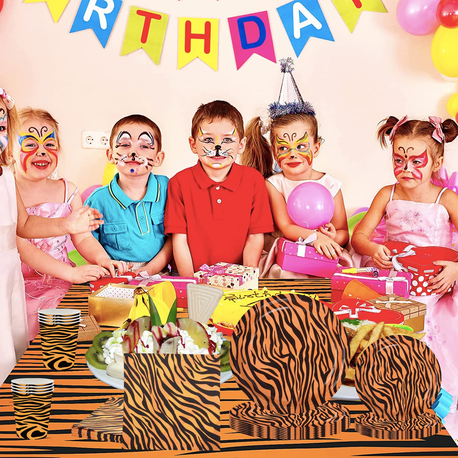 Boland - Safari-set feestservies, papieren bekers, borden, servetten, decoratie, verjaardag, kinderdag, dieren