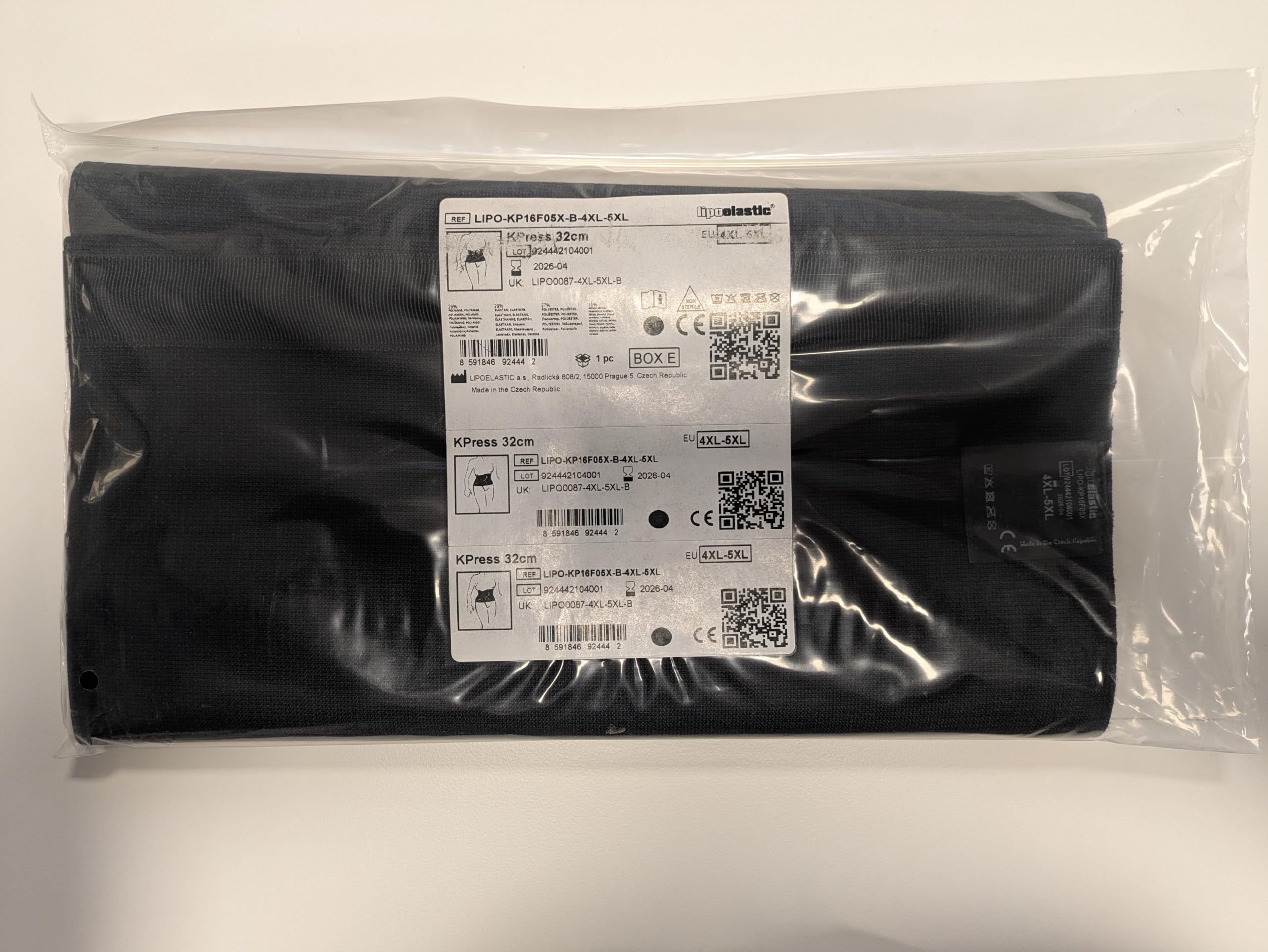 LIPOELASTIC KPress Klettverschluss Schwarz 24 S-M