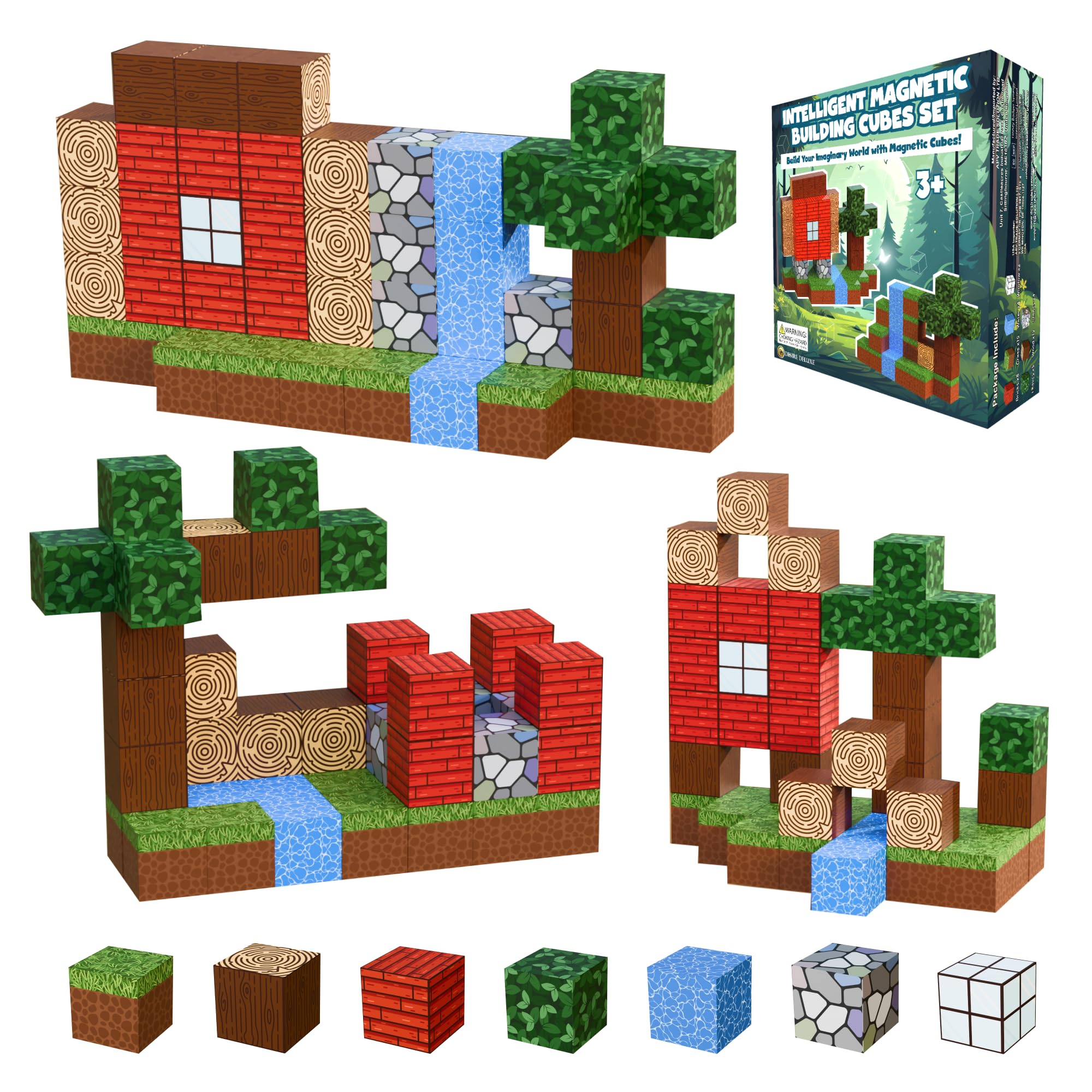 Desire Deluxe Magnetic Building Blocks Montessori Construction Cubes for 3+ Years Toys, Educational Magnetic Tiles Block for Girls & Boys - Birthday Gift