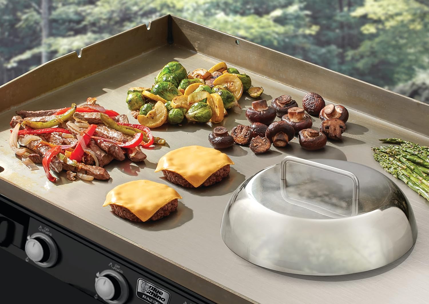 Mr. Bar-B-Q 11 Inch Round Basting Cover Stainless Steel Steaming Cover and Cheese Melting Dome for Flat Top Griddle Grill Cooking Indoor or Outdoor