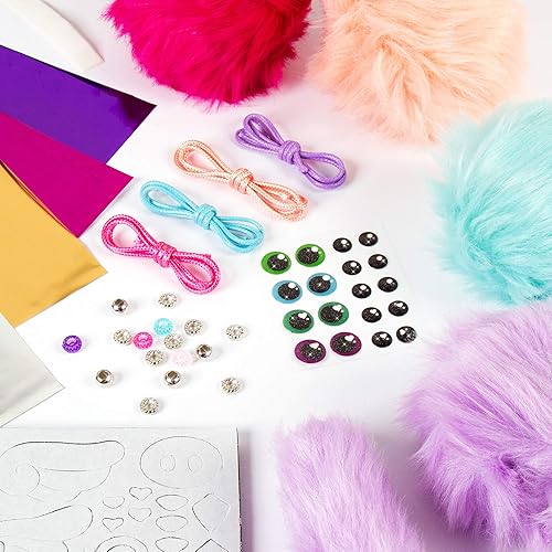 Miniatura 3 de Make It Real Kit de bricolaje para abrazar, crea 4 adorables personajes de pompones con 36 piezas, juego de artes y manualidades todo en uno para