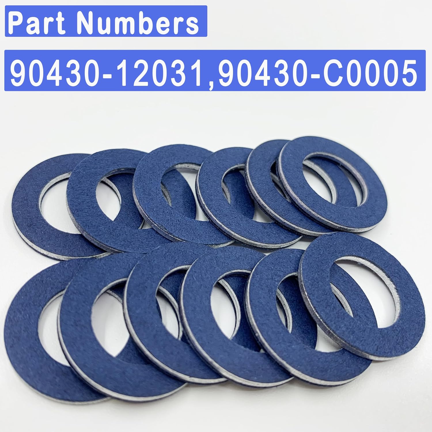 12 Pack 90430-12031 Oil Drain Plug Gasket Compatible with Toyota Highlander Corolla 4Runner Tacoma Camry Tundra Avalon Scion Aluminum