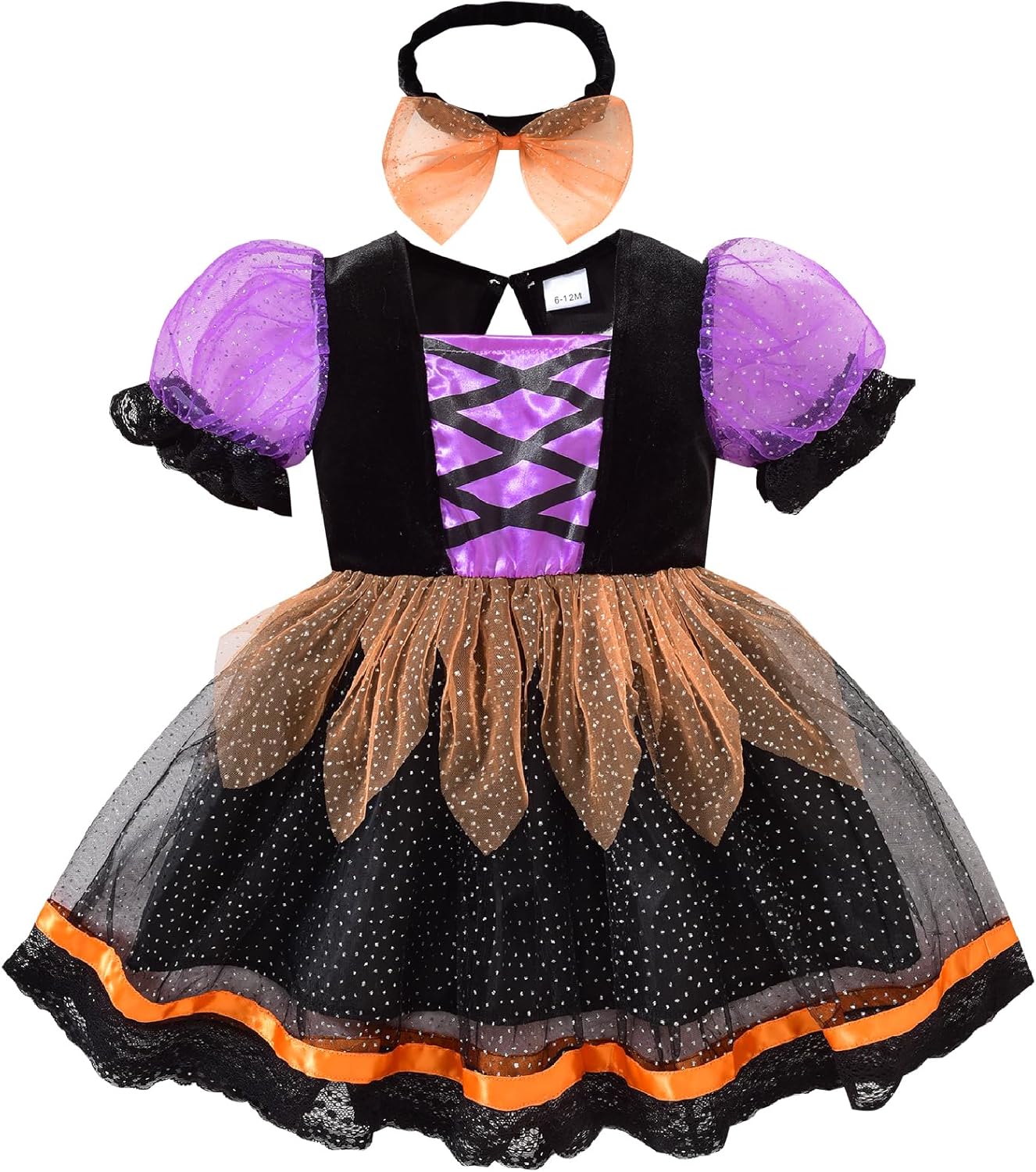 Toddler Baby Girl Halloween Costumes Puff Sleeve Witch Tulle Romper Dress Lace Tutu Dresses Party Bodysuit Outfits Black Dress 3-4T